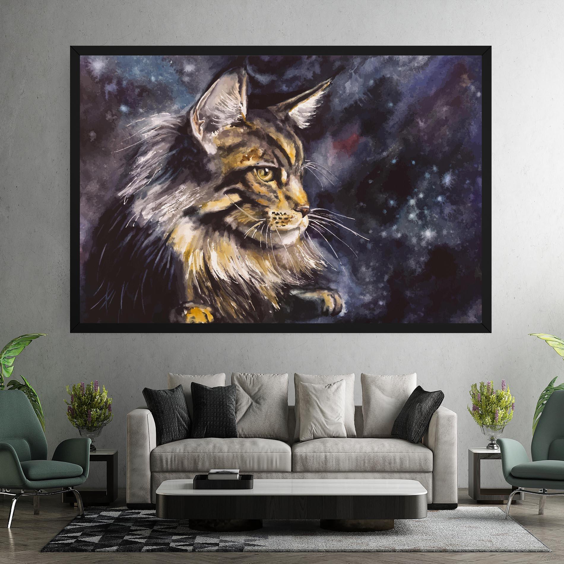 Картина на платно Cat Watercolor Art mockup 7