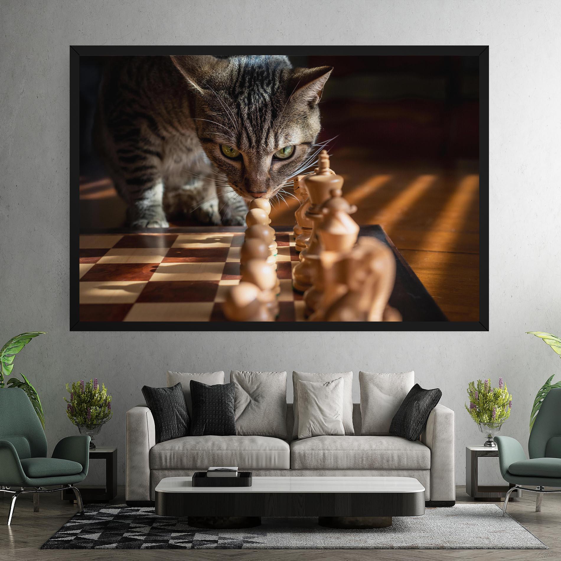 Картина на платно Chess Cat mockup 7