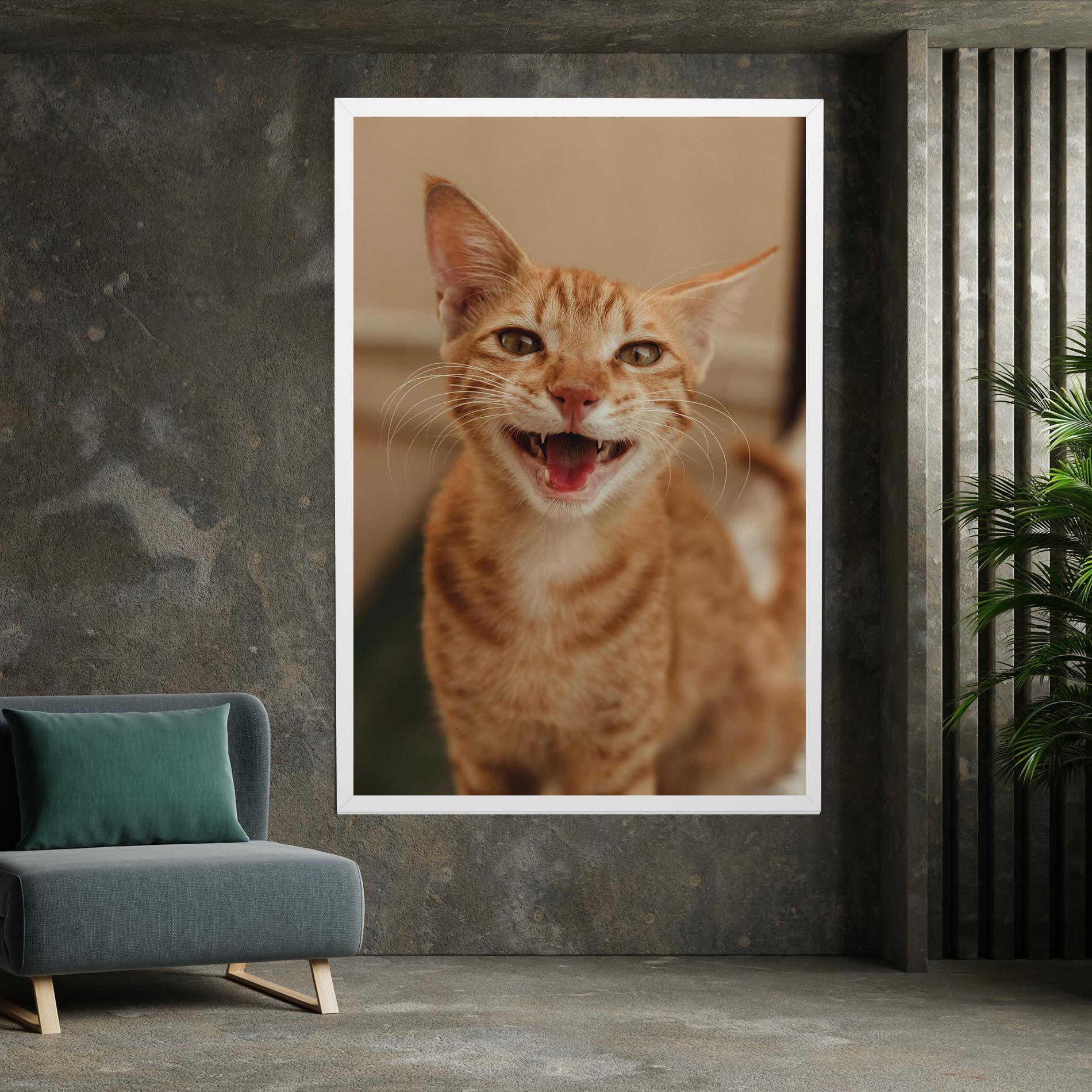 Картина на платно Orange Cat Smiling mockup 7