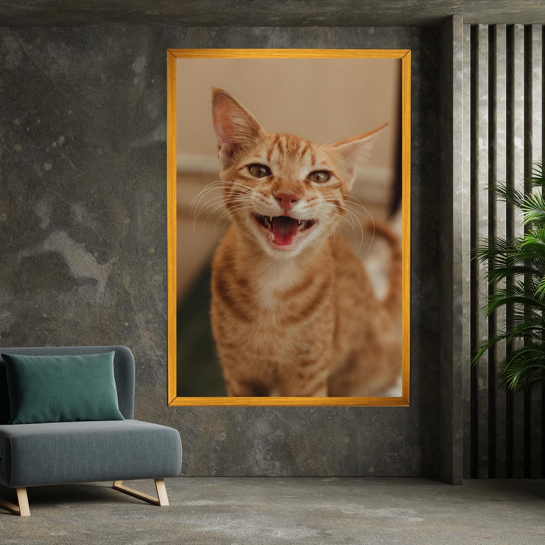 Картина на платно Orange Cat Smiling mockup 7