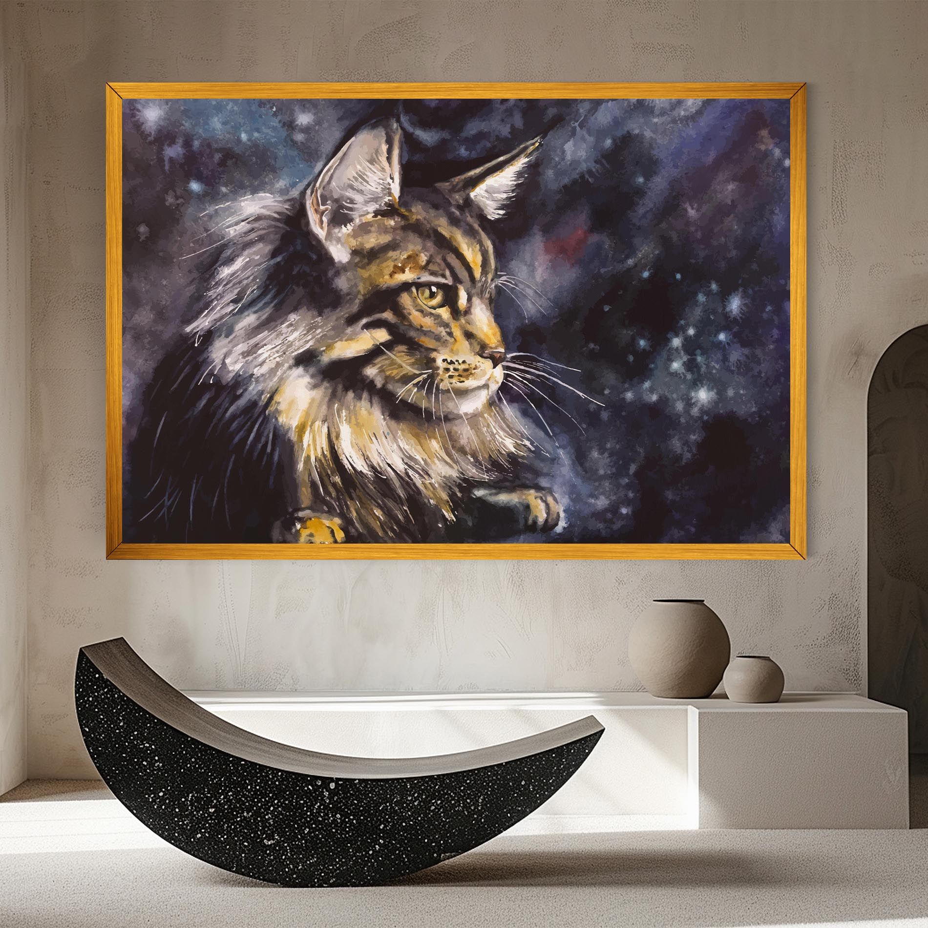 Cat Watercolor Art mockup 8