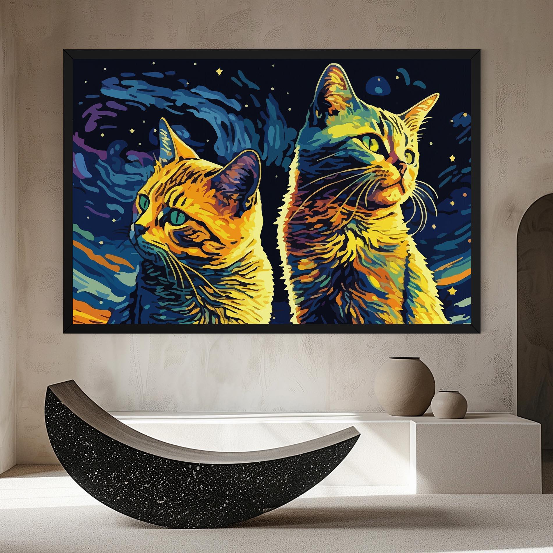 Картина на платно Cat Painting mockup 8