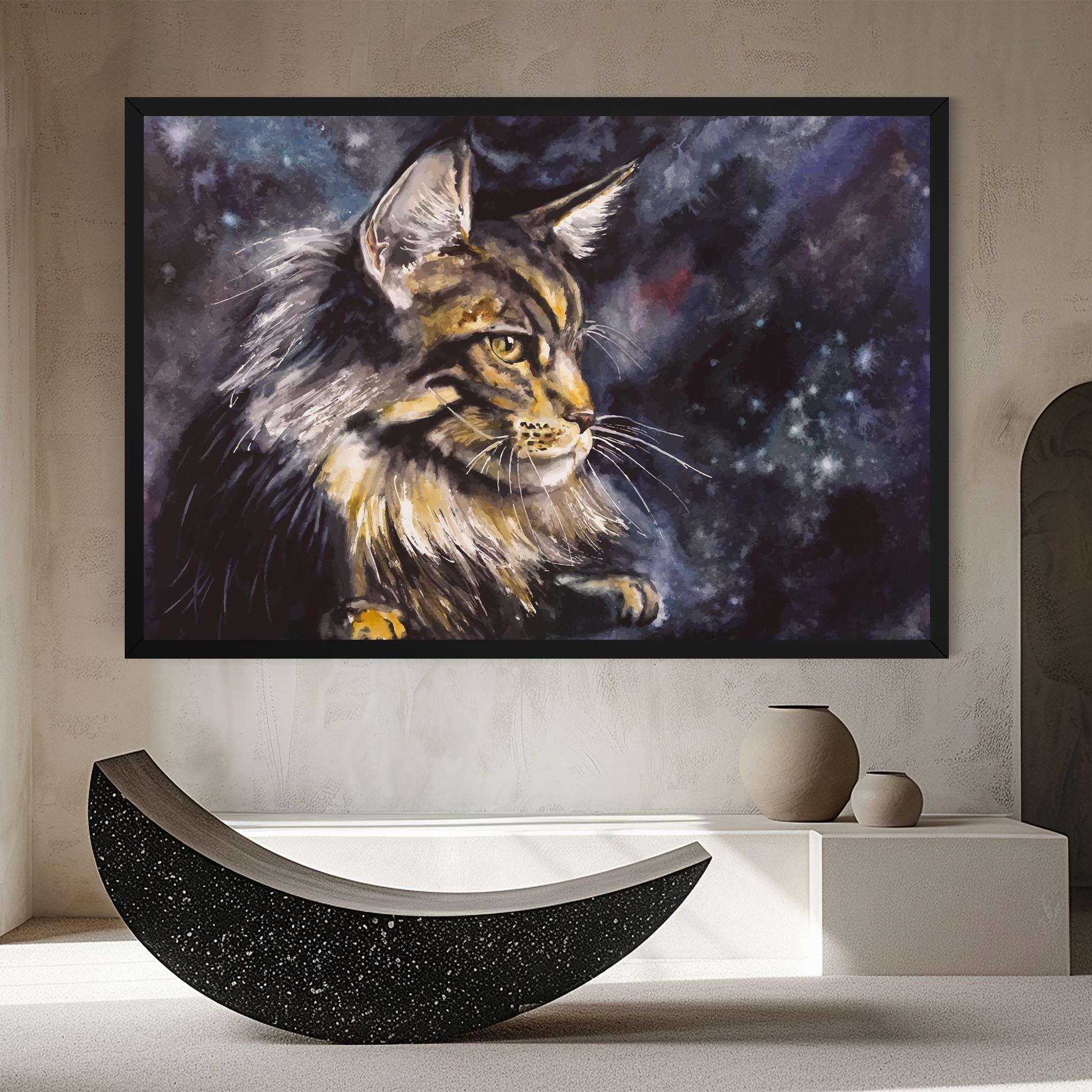 Картина на платно Cat Watercolor Art mockup 8