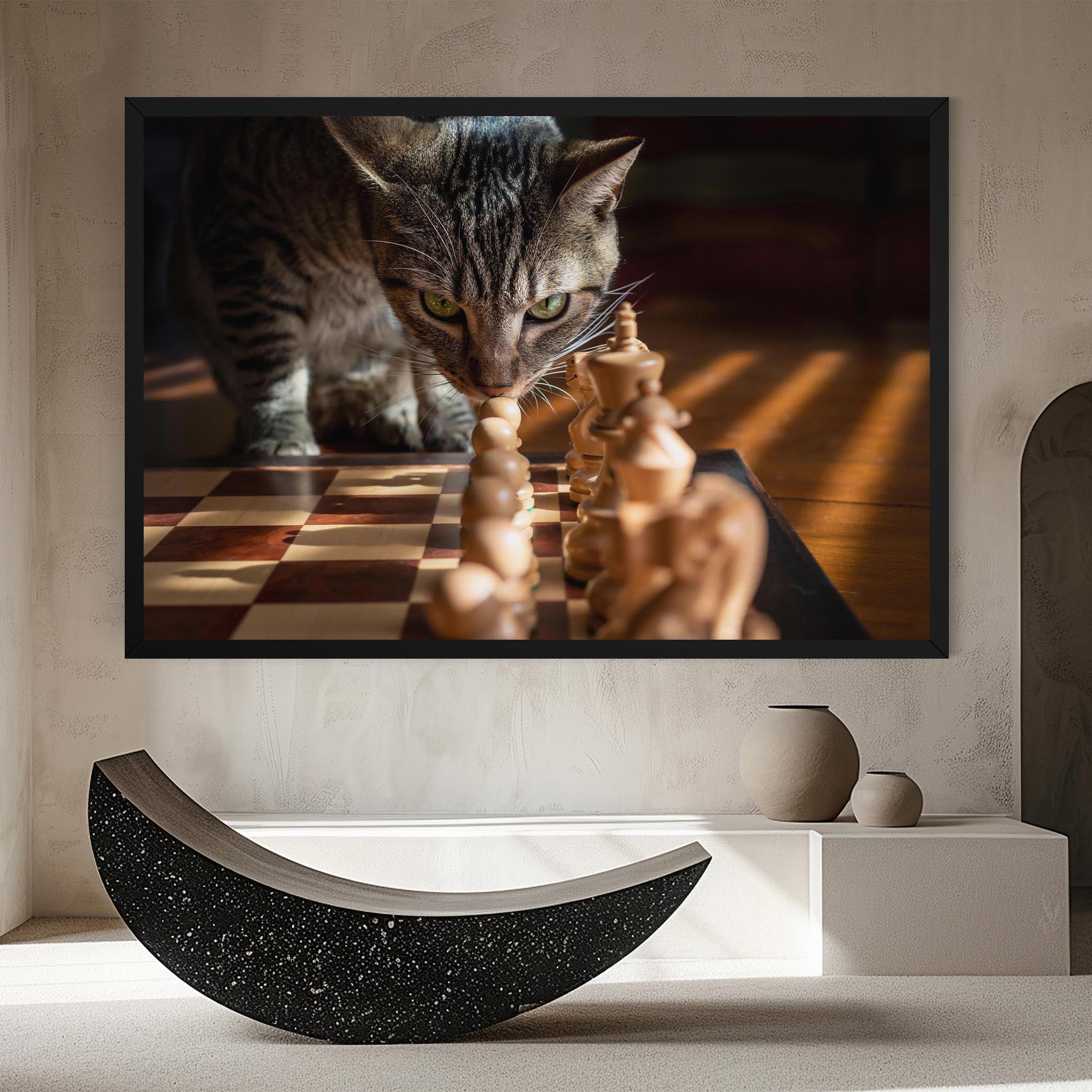 Картина на платно Chess Cat mockup 8