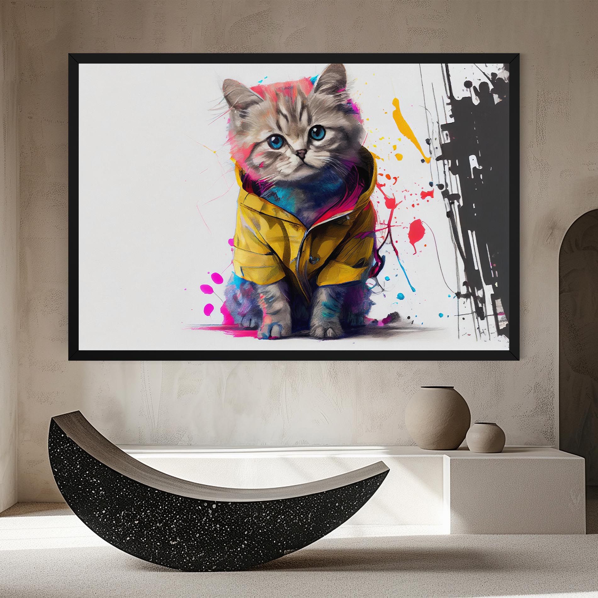 Fluffy Kitten With Clothes mockup 8