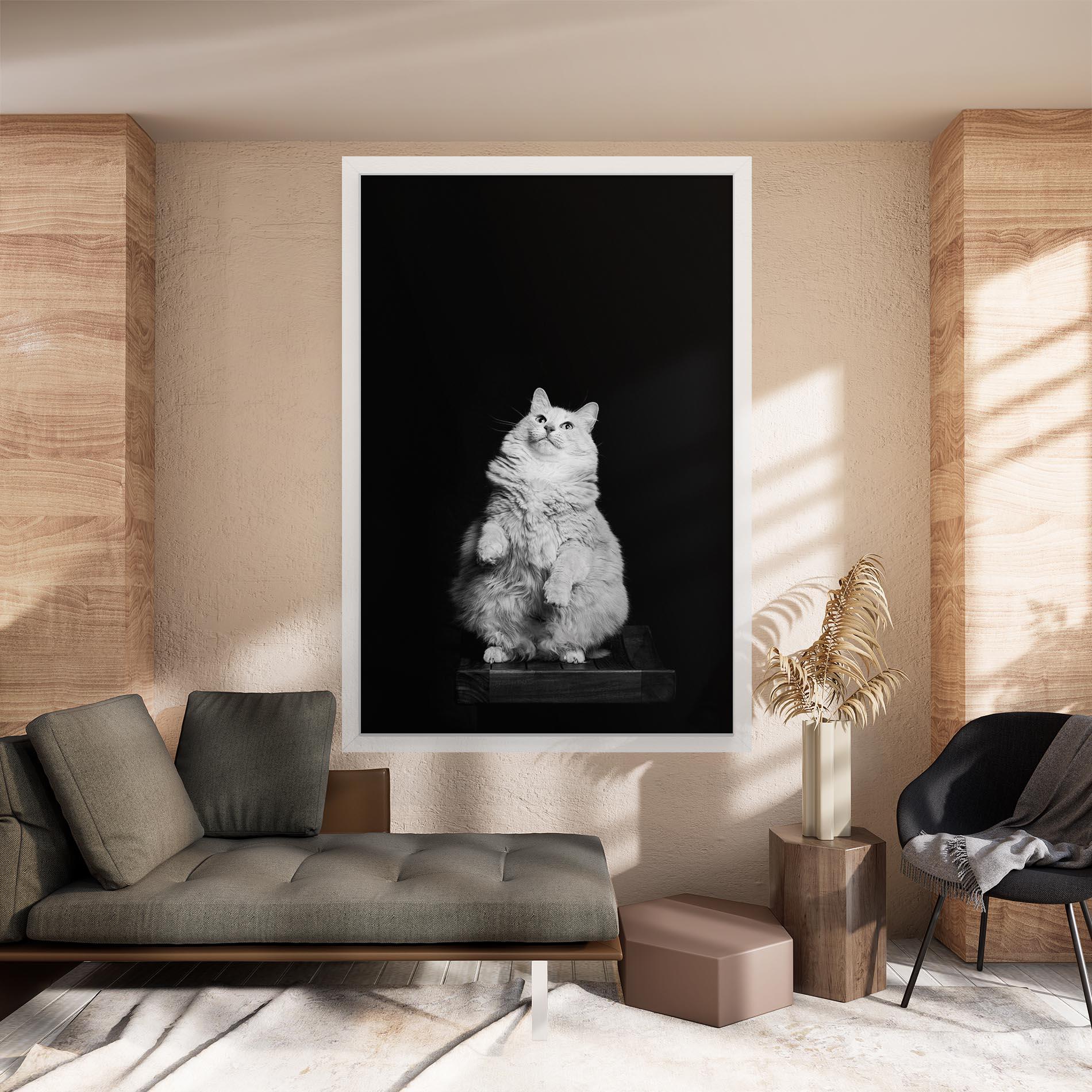 Картина на платно Big Fluffy Cat mockup 8