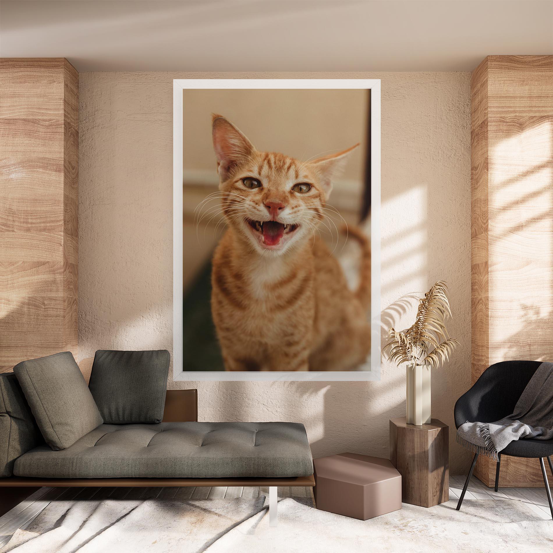 Картина на платно Orange Cat Smiling mockup 8