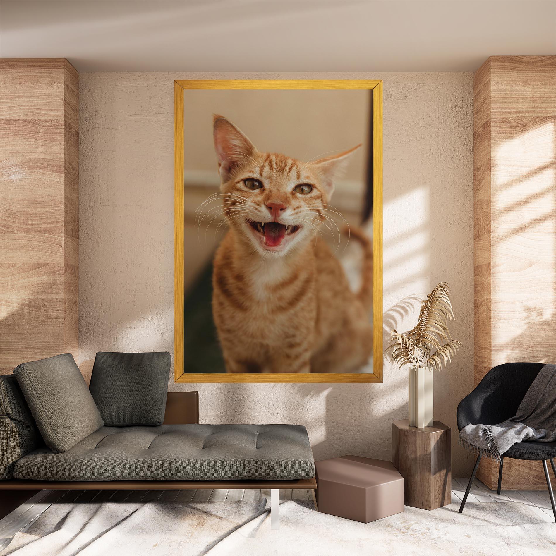 Картина на платно Orange Cat Smiling mockup 8