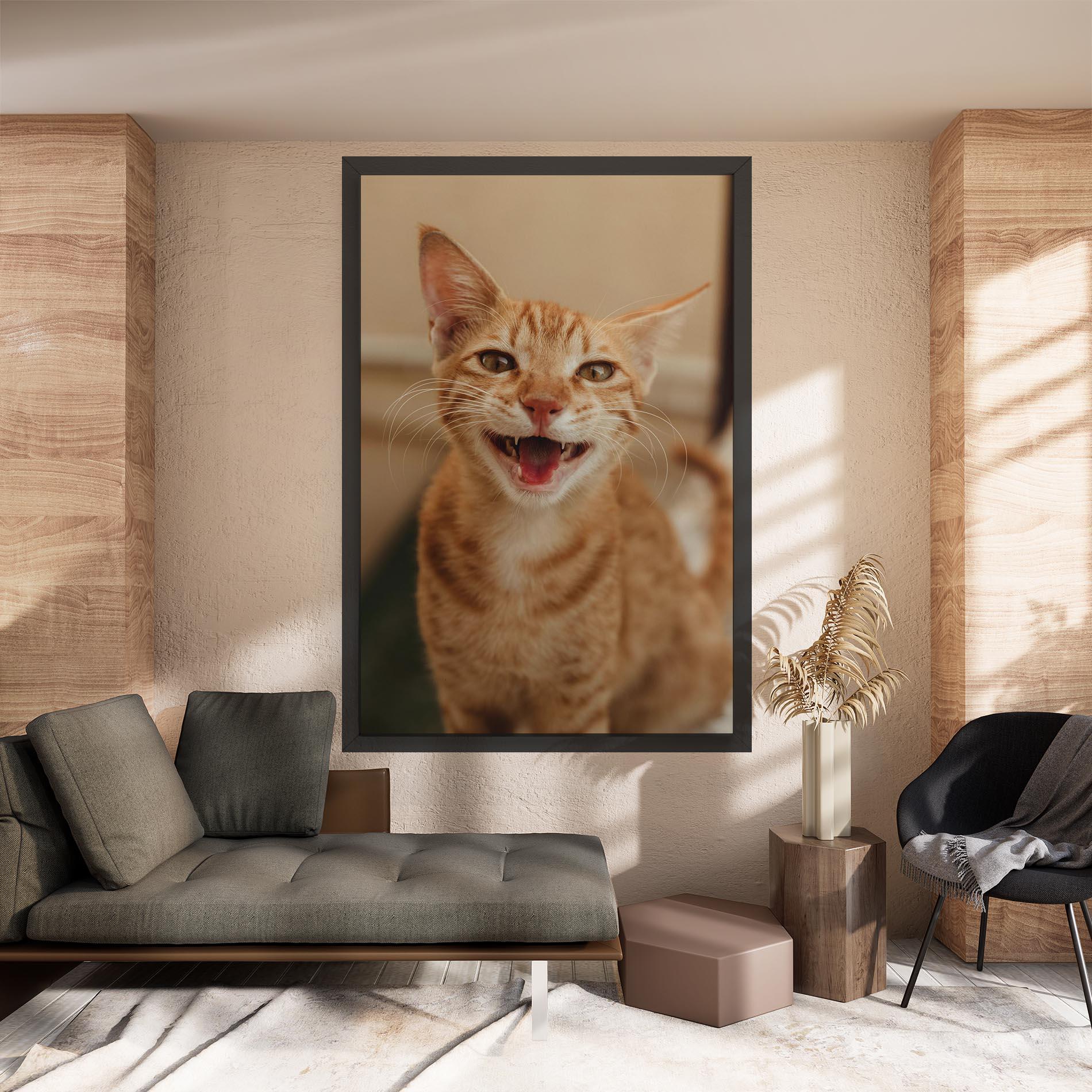 Картина на платно Orange Cat Smiling mockup 8