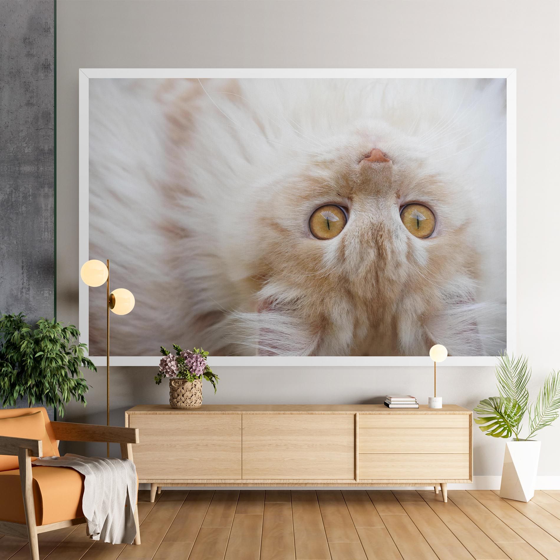 Close Up Yellow Eyes Cat mockup 9