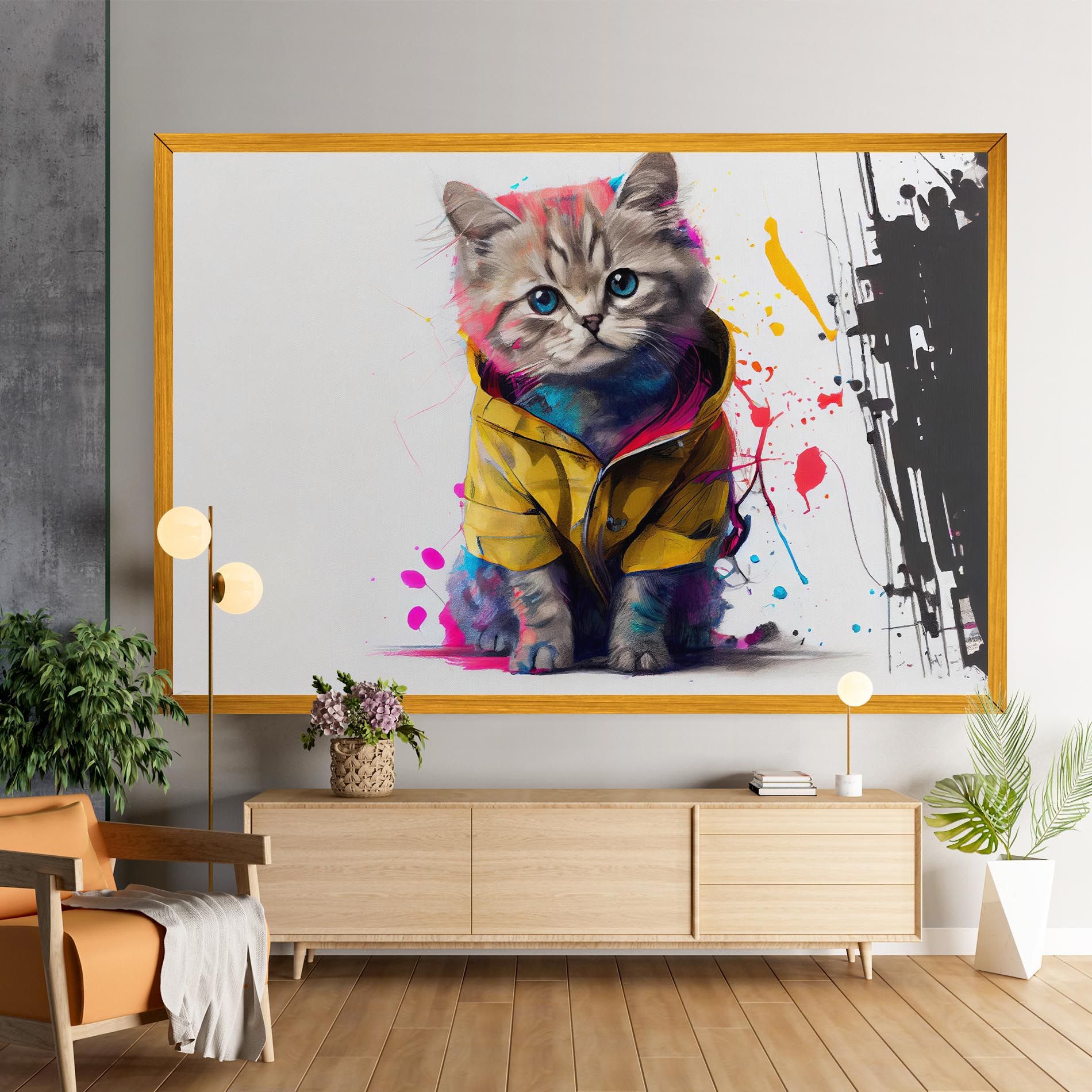 Fluffy Kitten With Clothes mockup 9