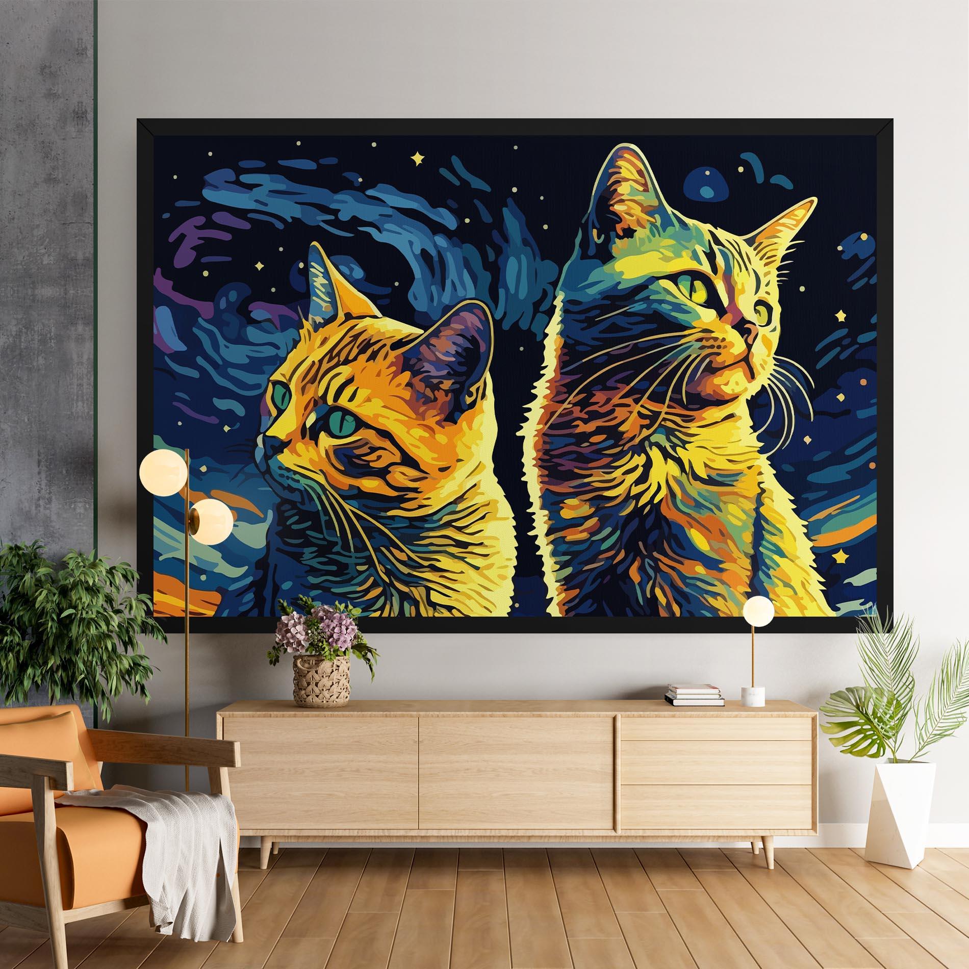 Картина на платно Cat Painting mockup 9