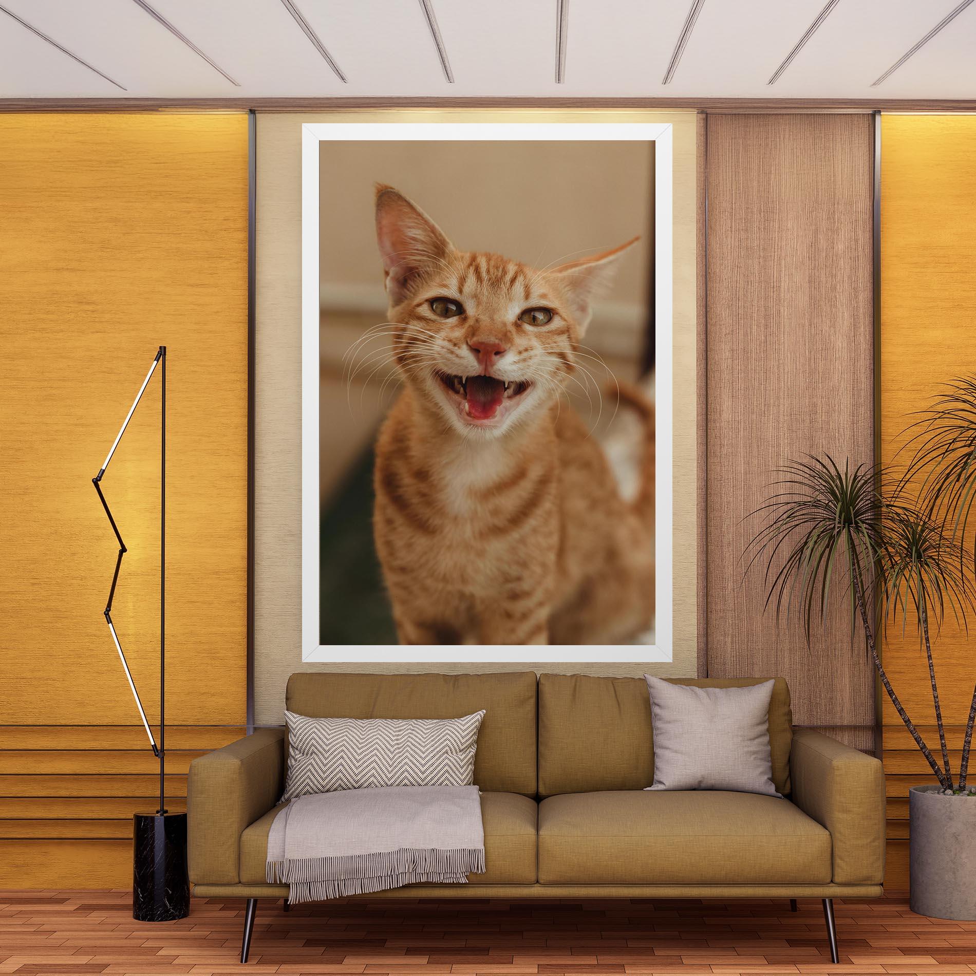 Картина на платно Orange Cat Smiling mockup 9