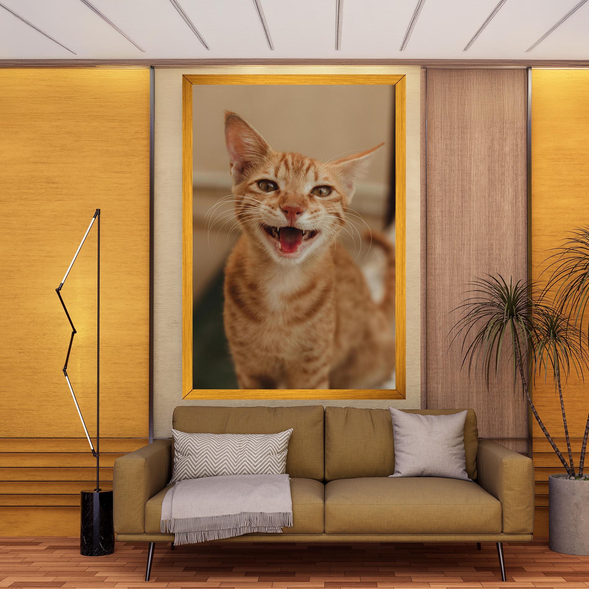 Картина на платно Orange Cat Smiling mockup 9