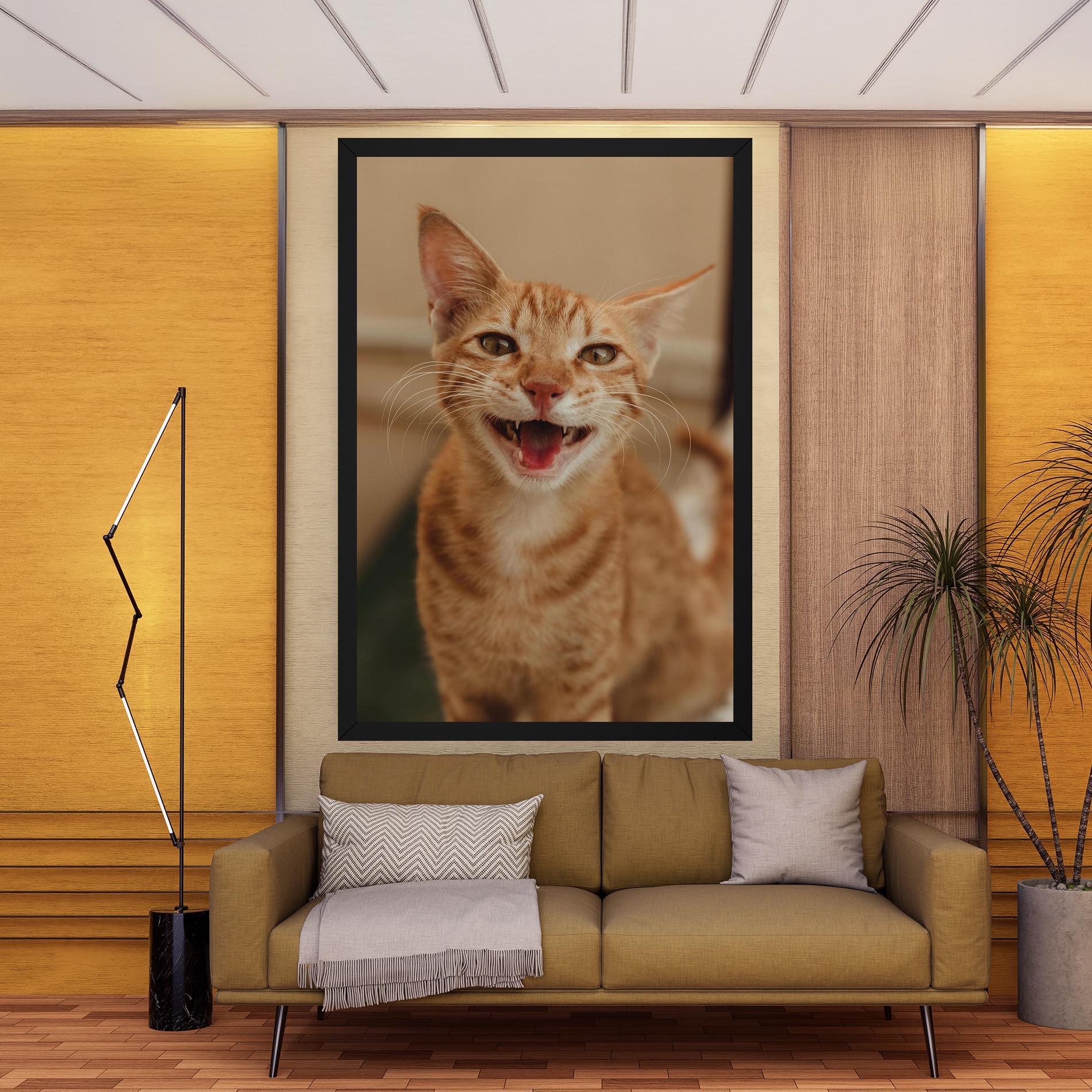Картина на платно Orange Cat Smiling mockup 9