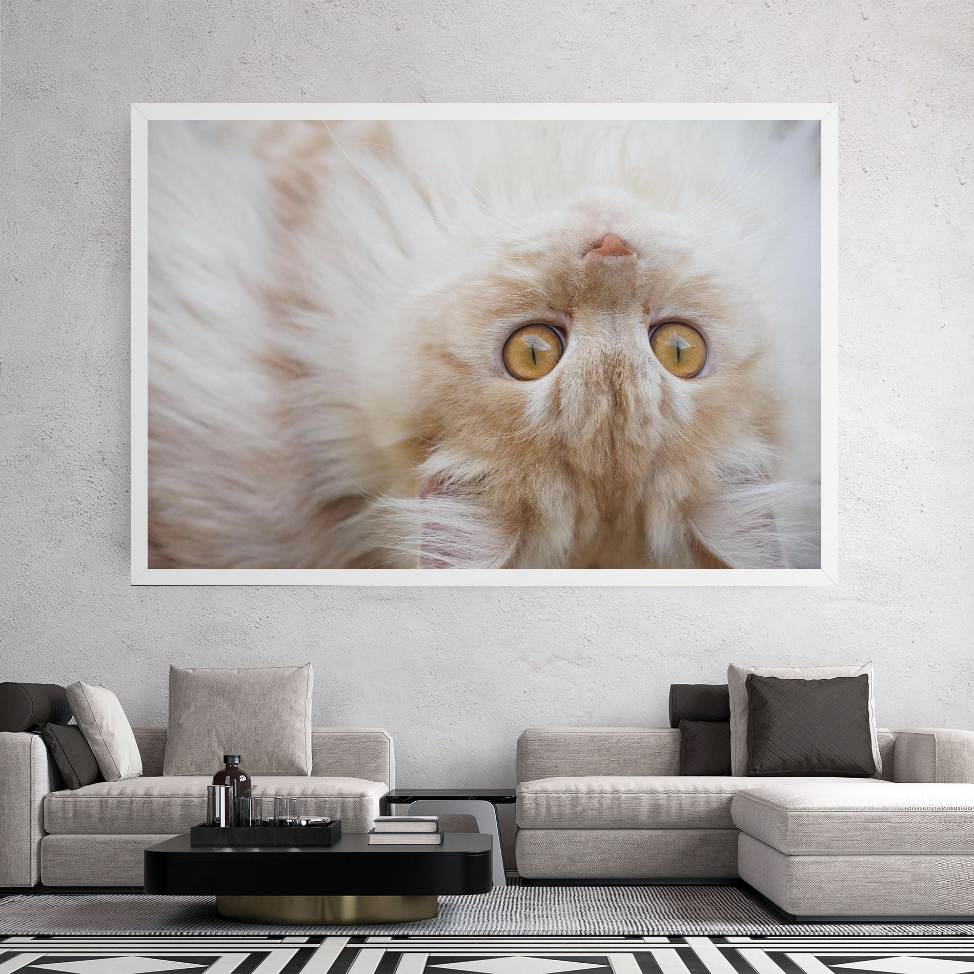 Close Up Yellow Eyes Cat mockup 2