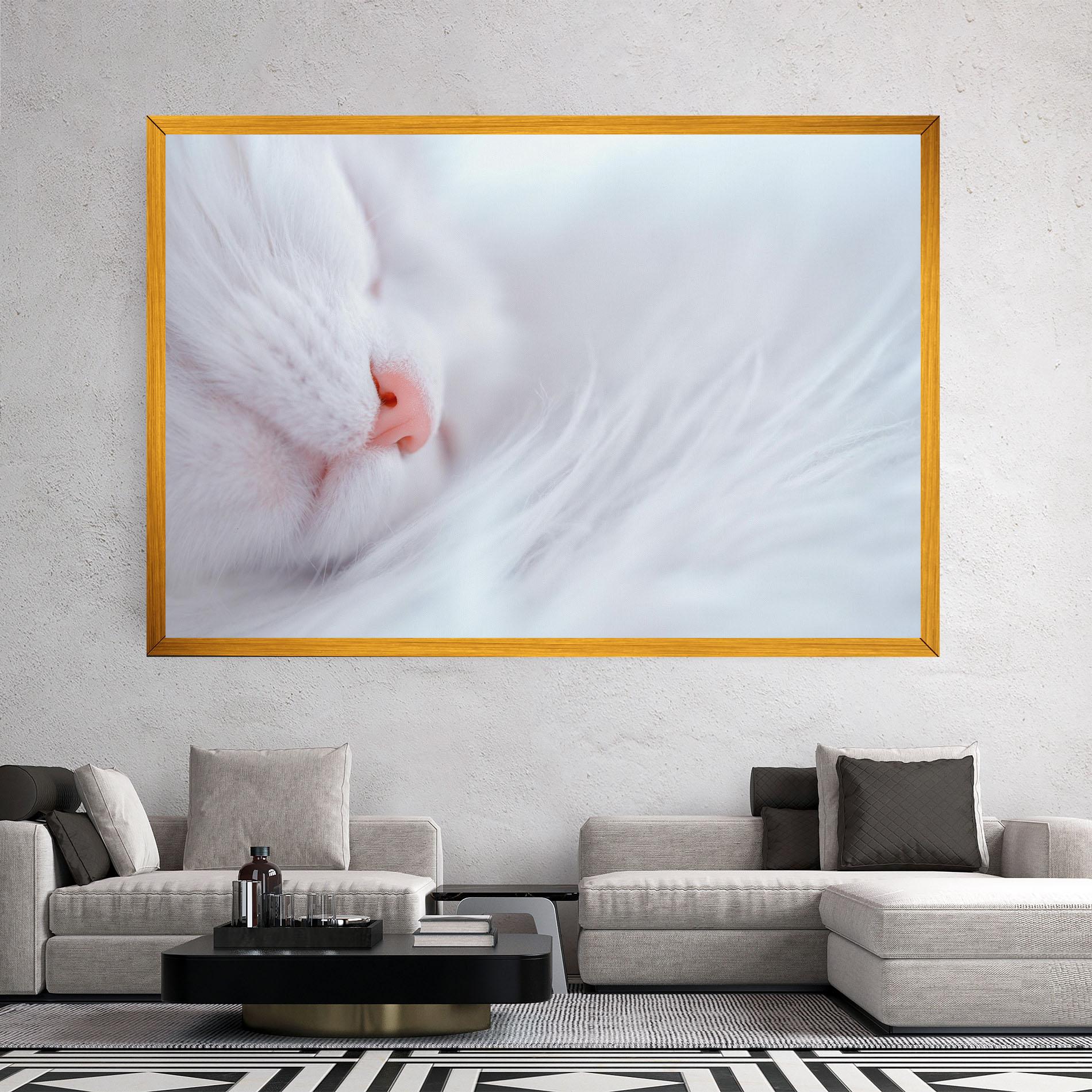 Картина на платно Dreamy White Cat mockup 2