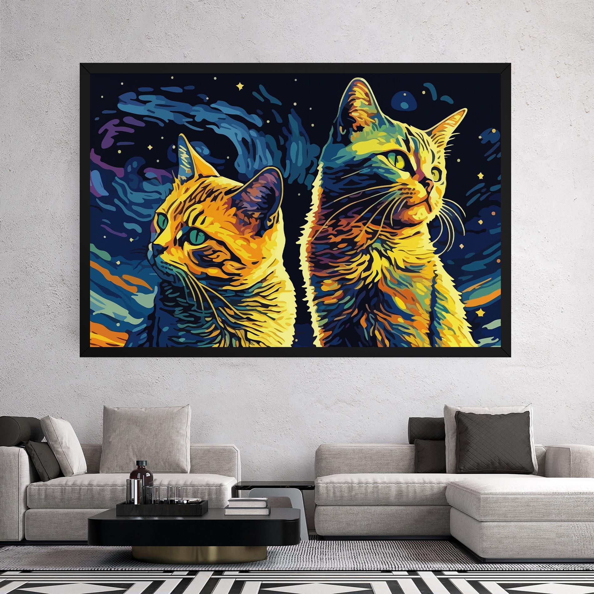Картина на платно Cat Painting mockup 2