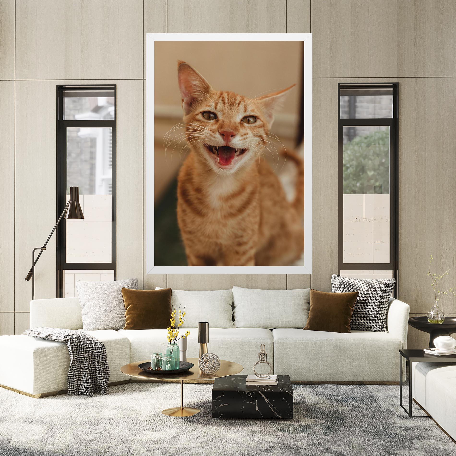 Картина на платно Orange Cat Smiling mockup 2