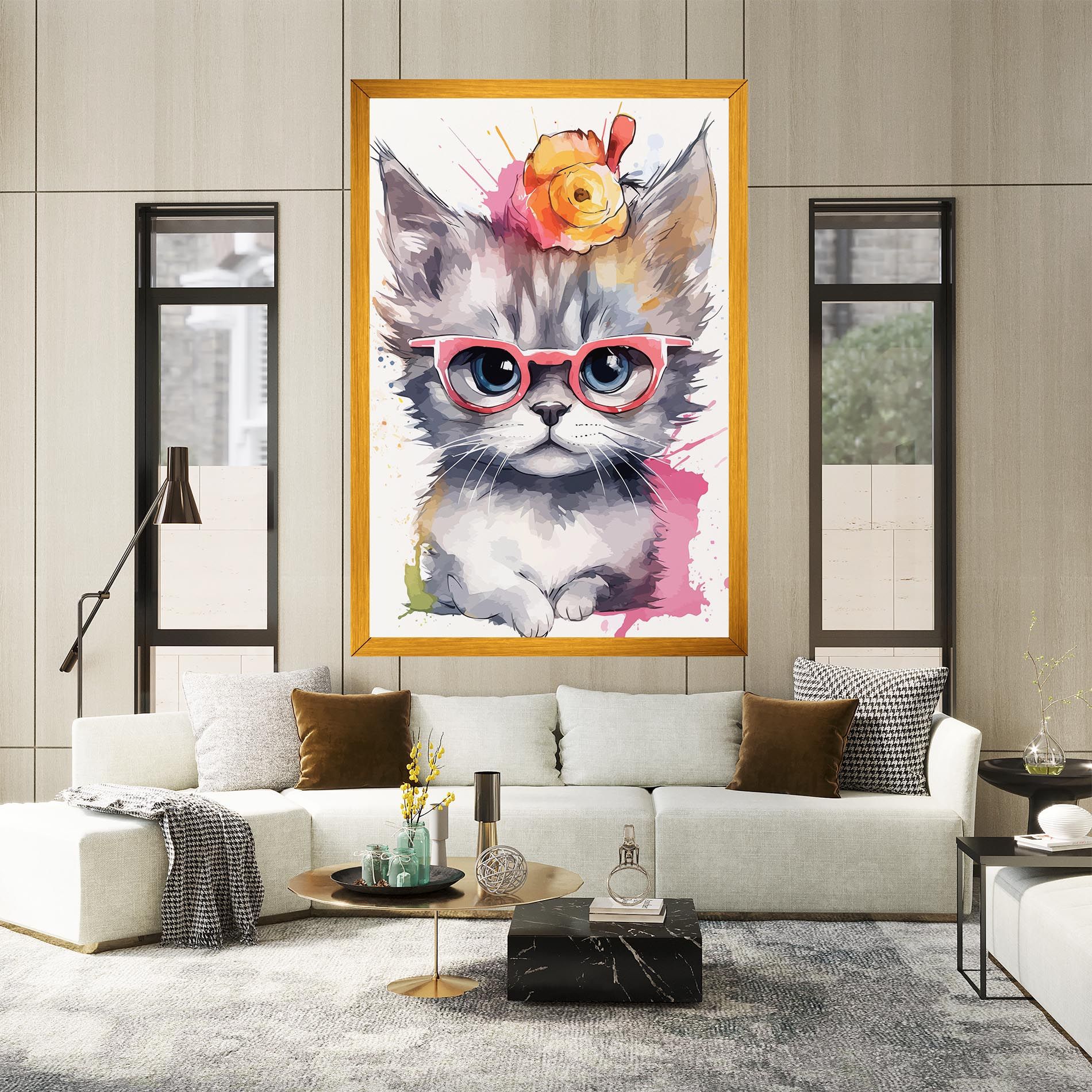 Adorable Grey Cat mockup 2