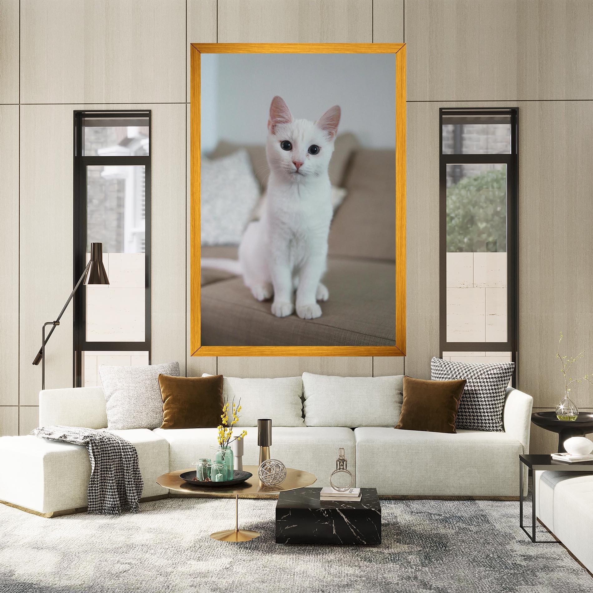 Картина на платно Beautiful White Cat mockup 2