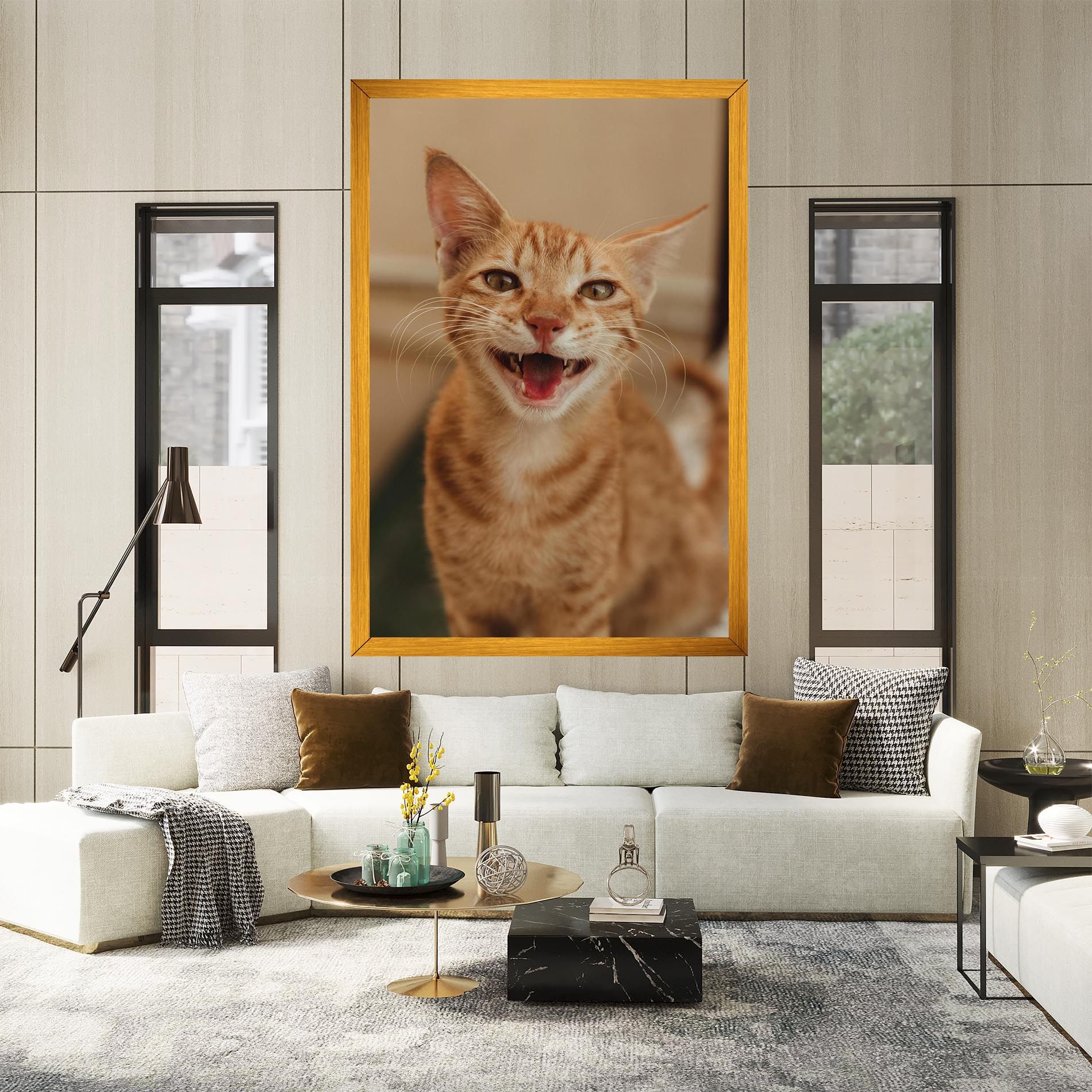 Orange Cat Smiling mockup 2