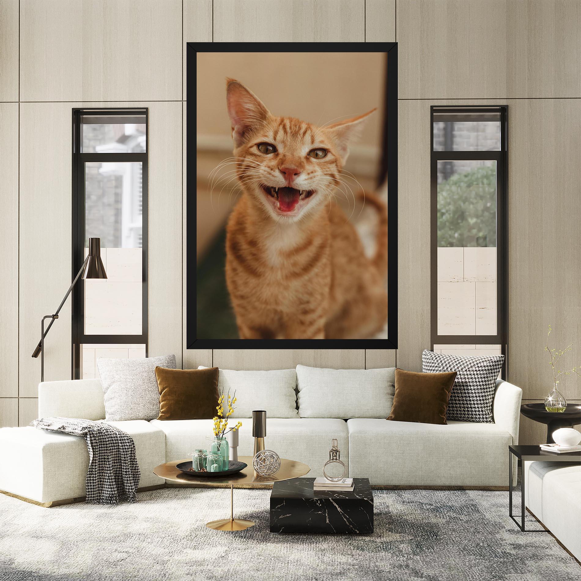 Картина на платно Orange Cat Smiling mockup 2