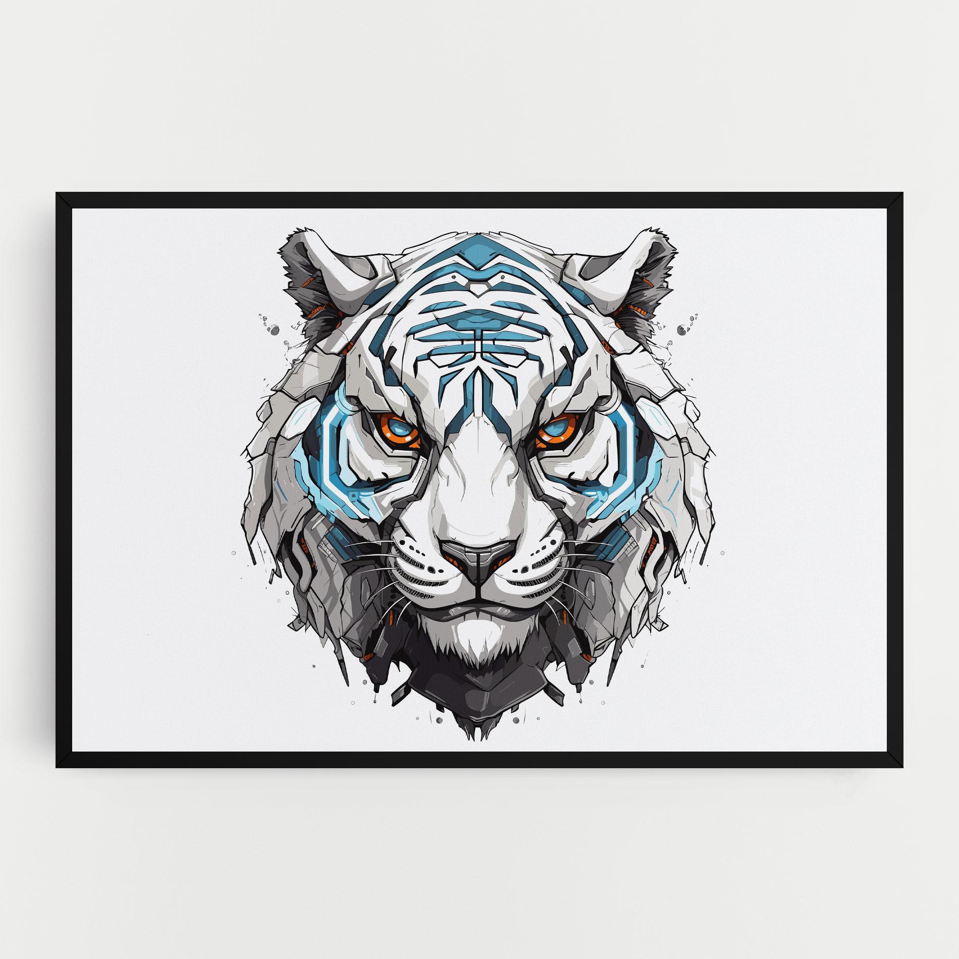 Картина на платно Cyborg Tiger mockup 0