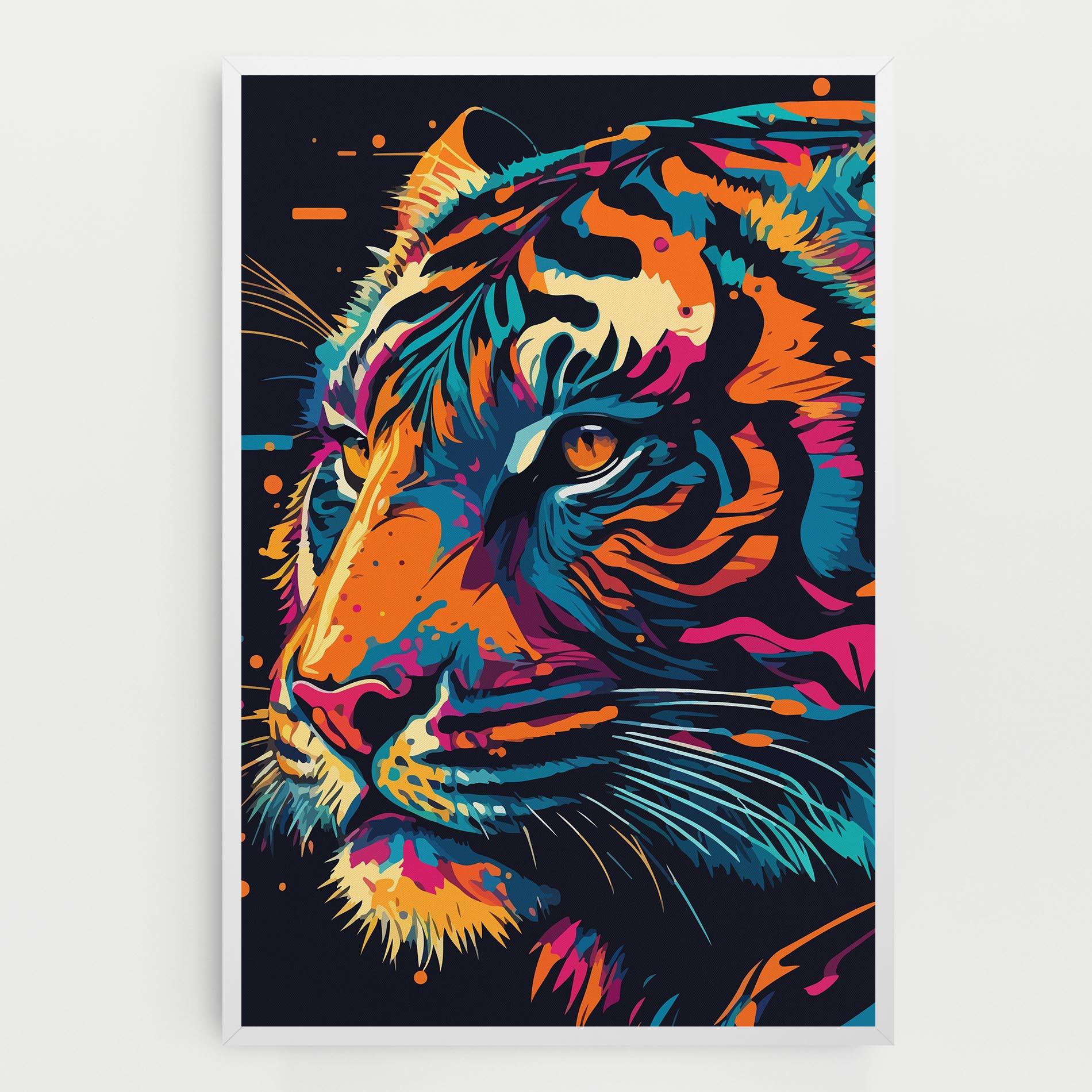Картина на платно Colorful Tiger mockup 0