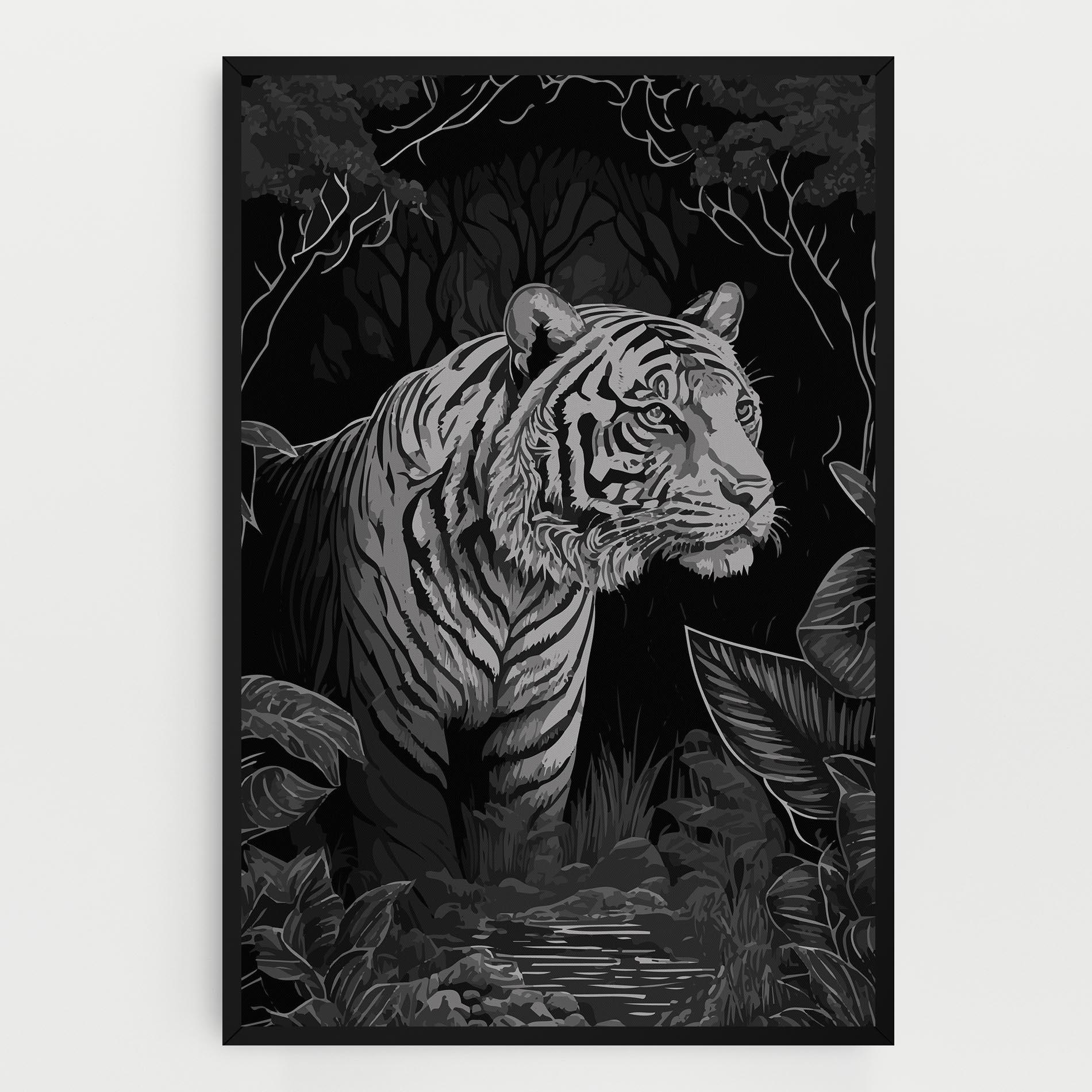 Картина на платно Grey Tiger mockup 0