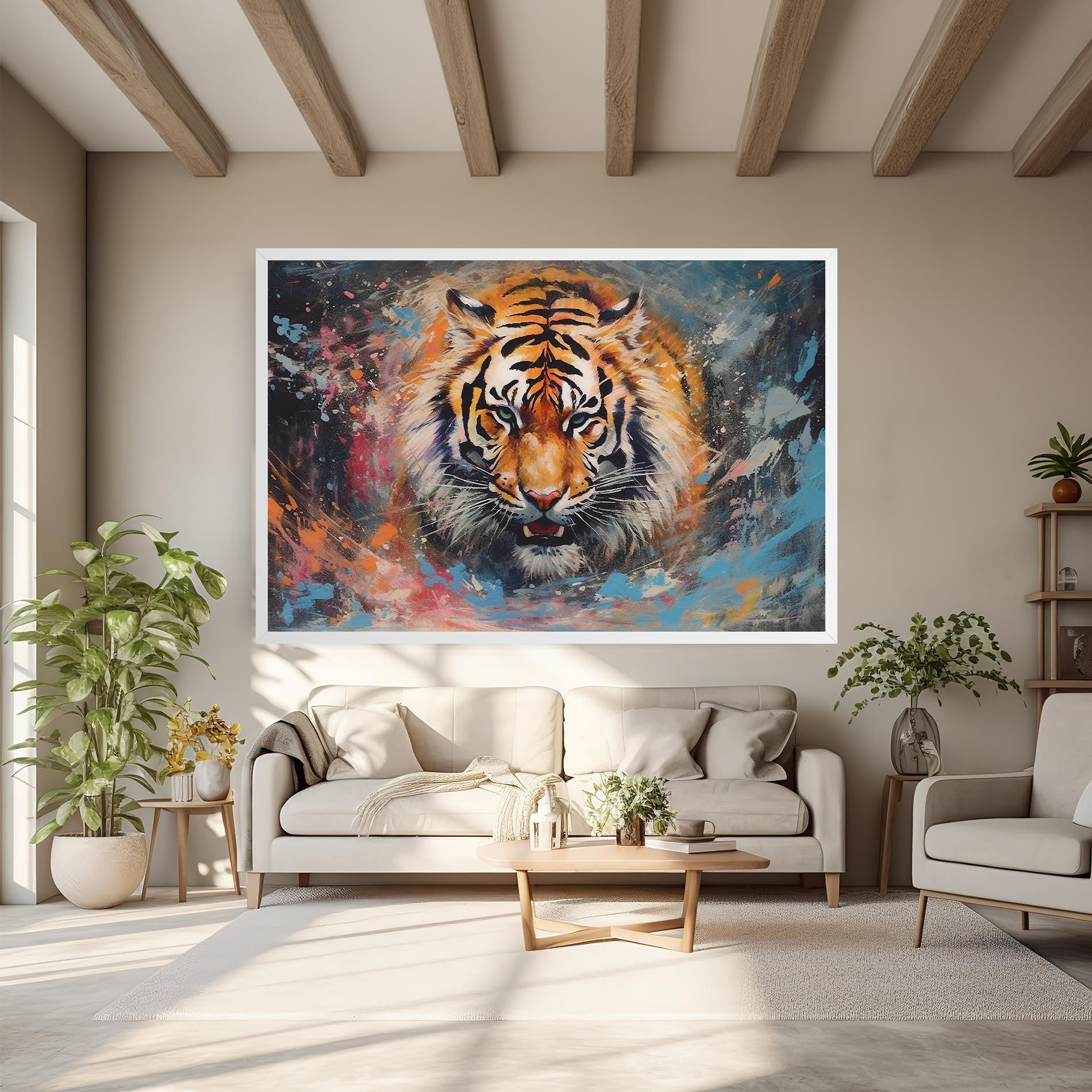 Orange Tiger Painting mockup 6
