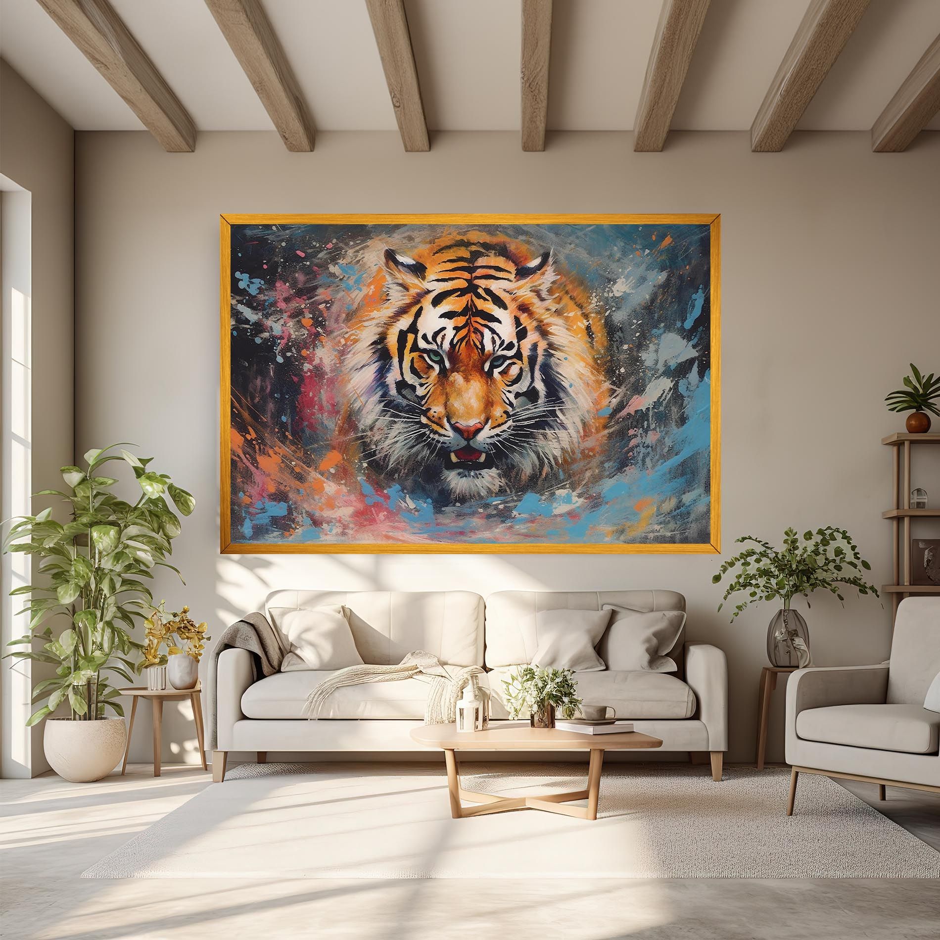 Orange Tiger Painting mockup 6