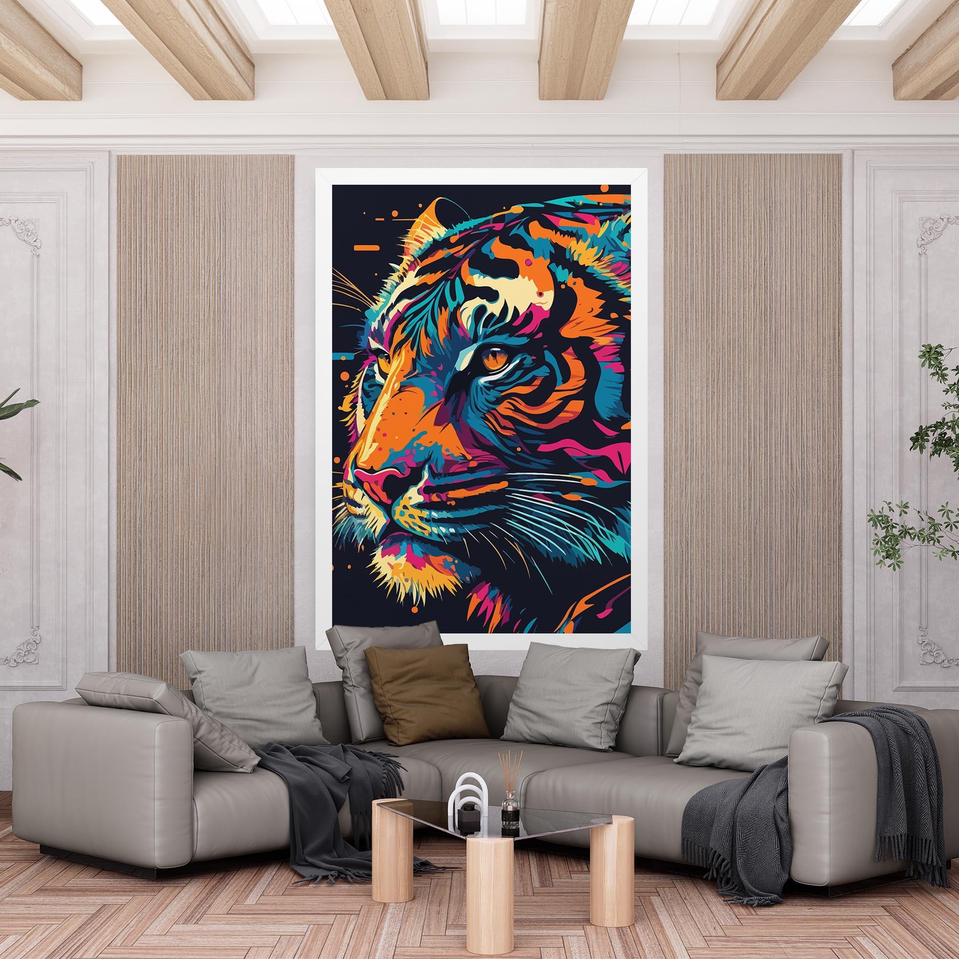 Картина на платно Colorful Tiger mockup 6