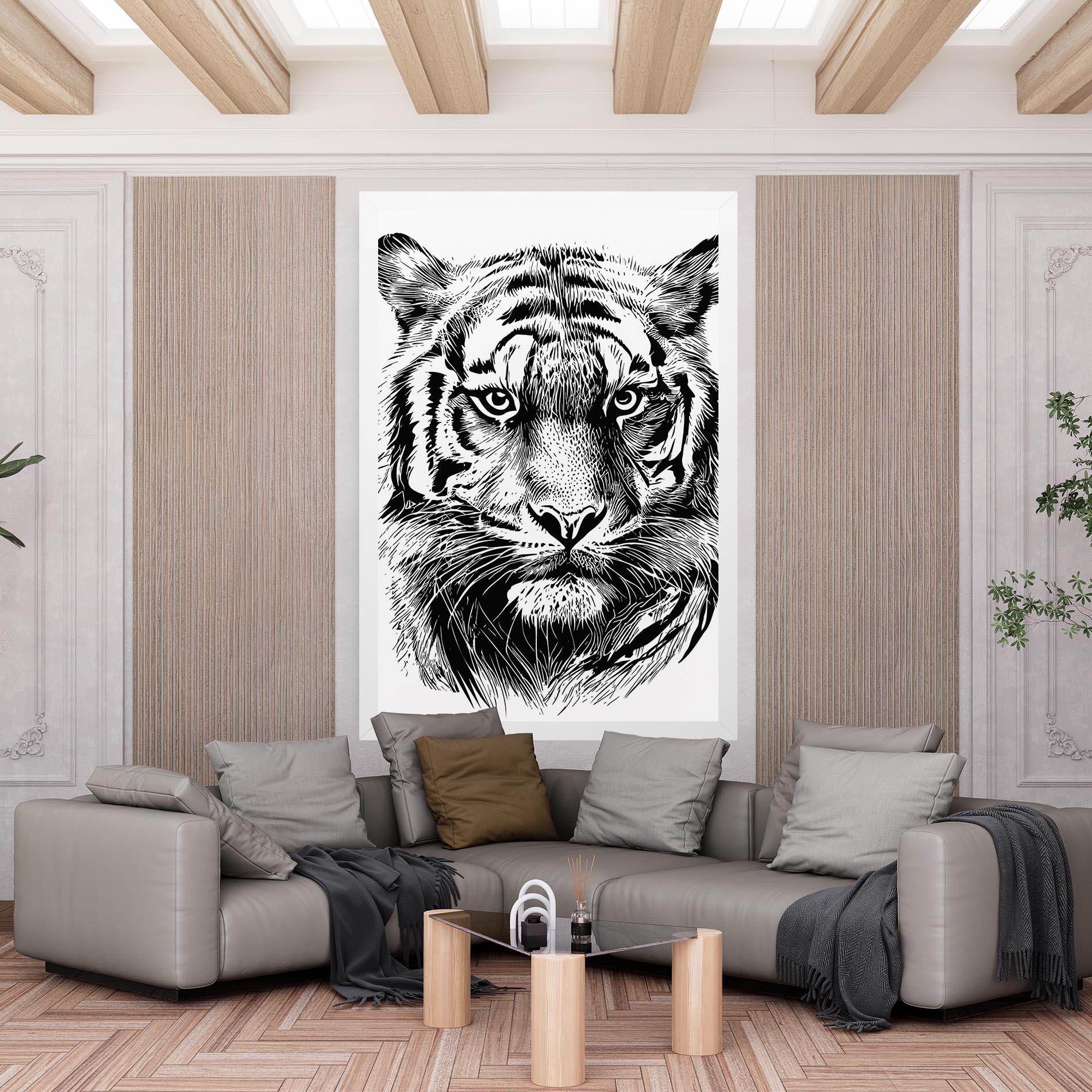 Картина на платно Pretty Tiger Head mockup 6