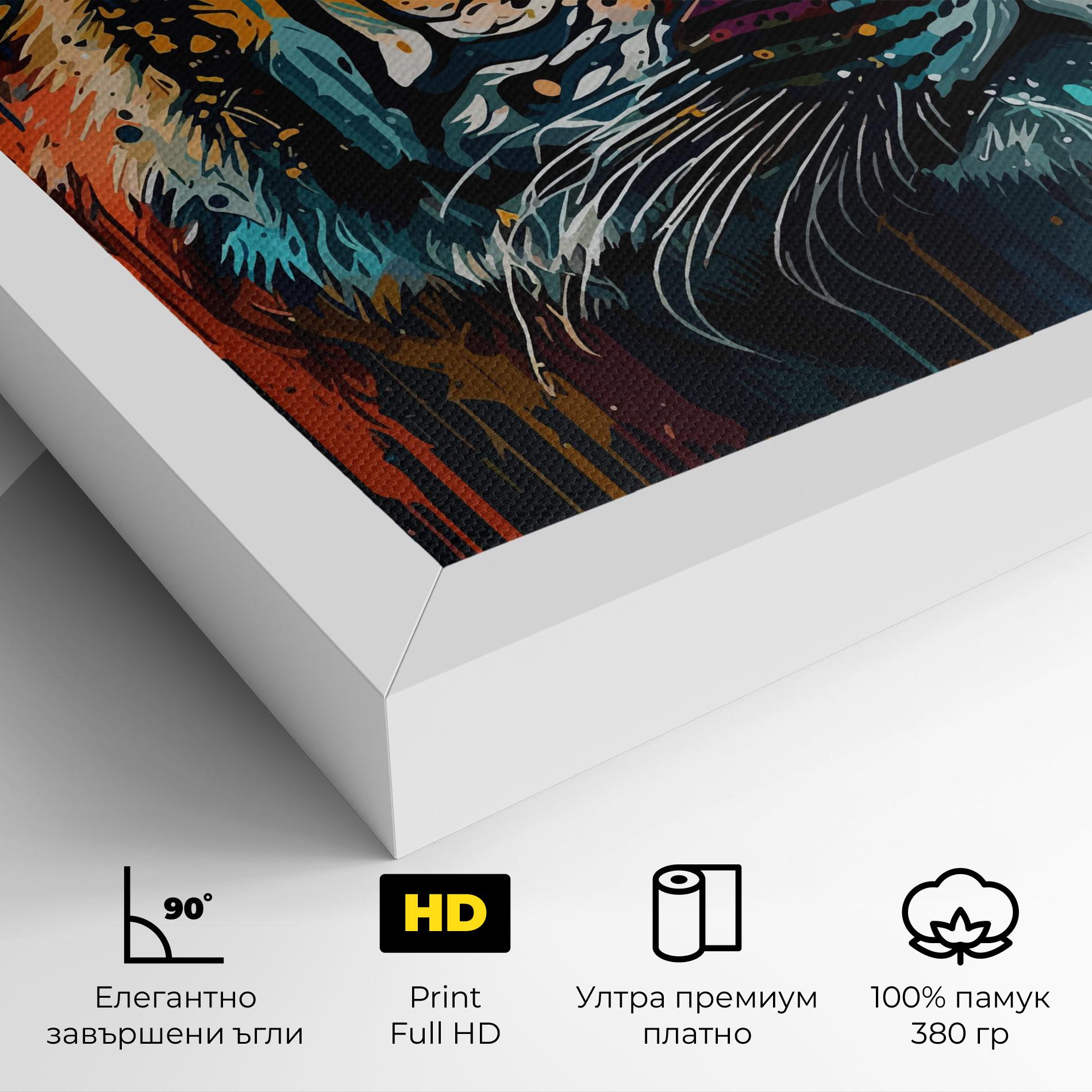 Картина на платно Color Mix Tiger mockup 4
