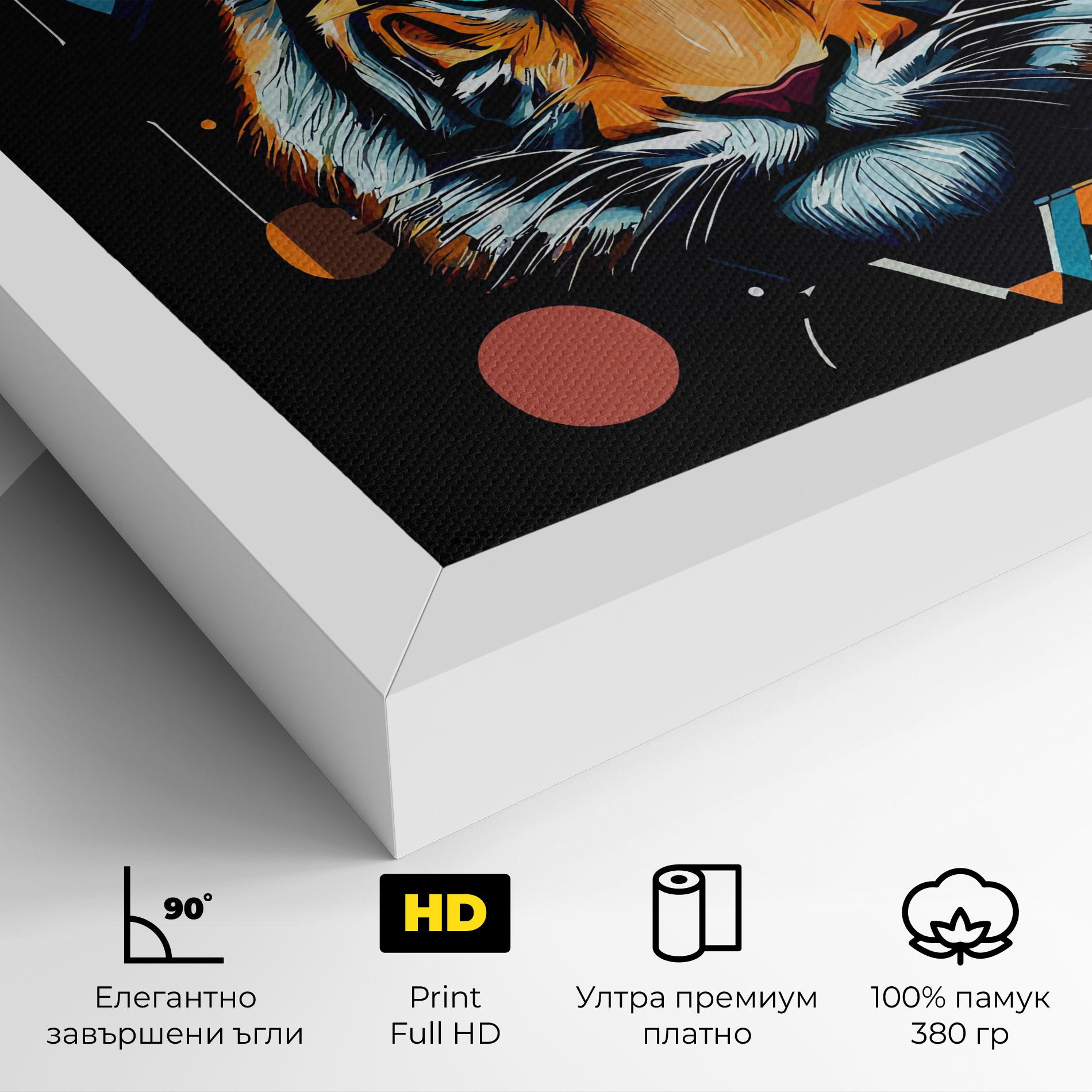 Картина на платно Geometric Tiger mockup 4