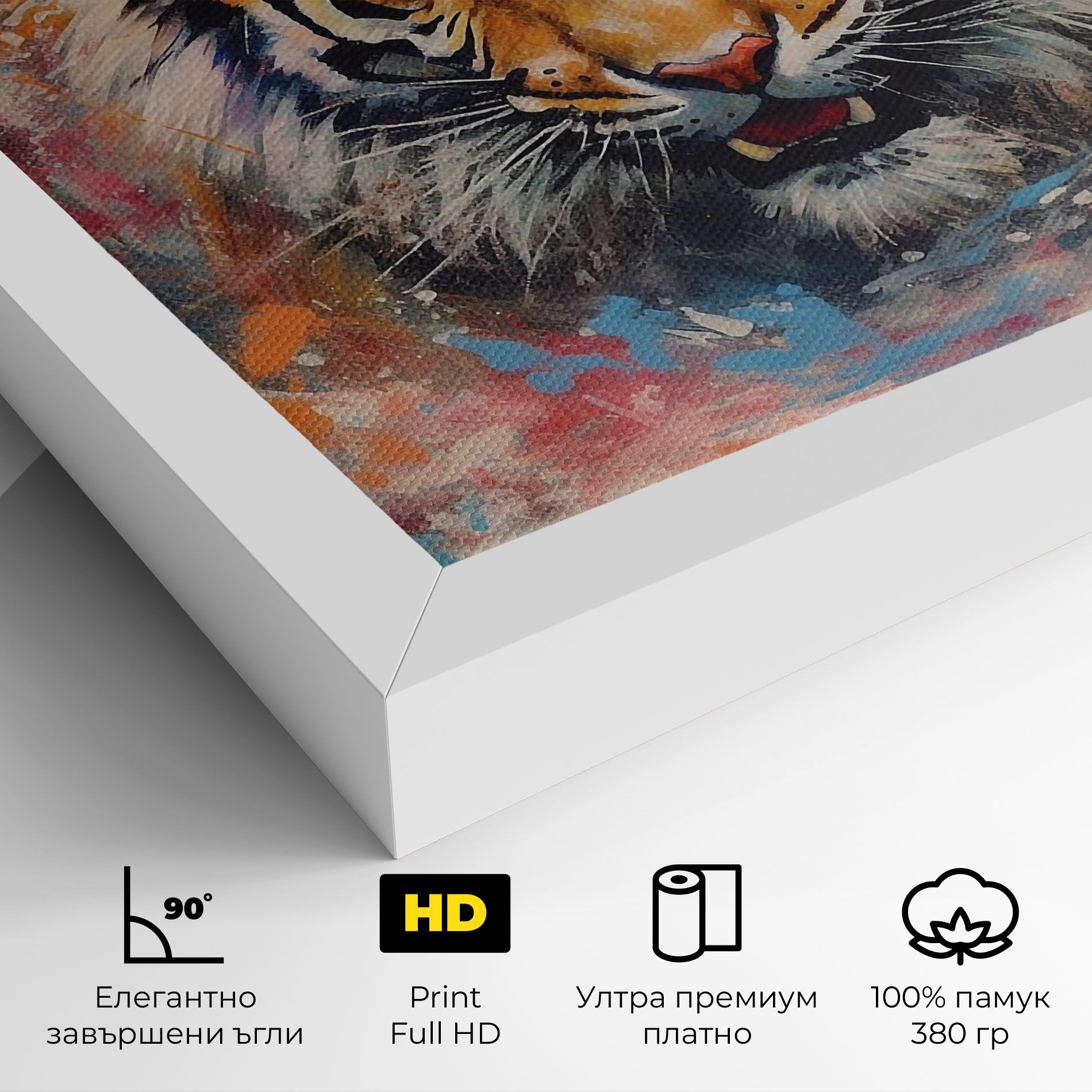 Orange Tiger Painting mockup 4