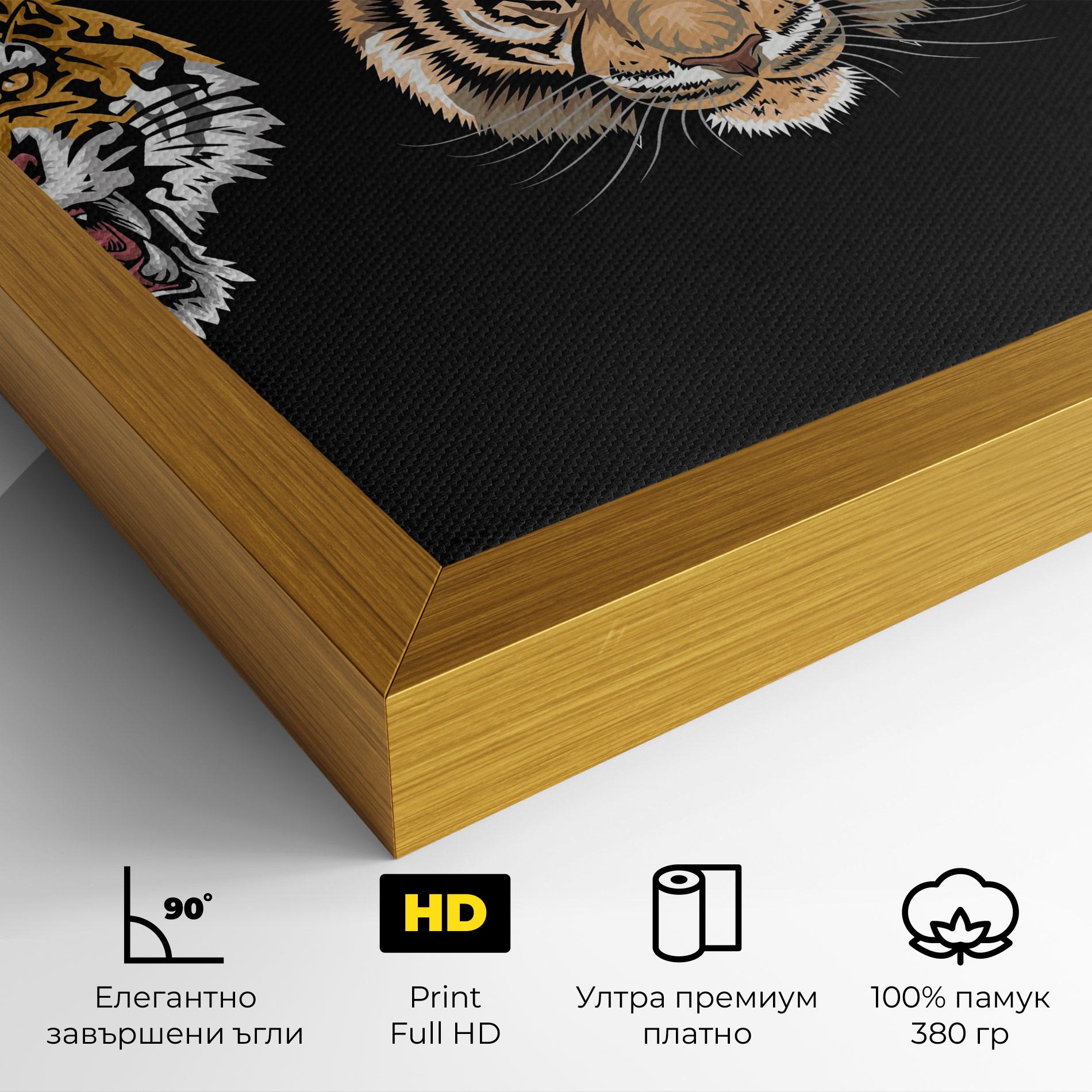 Картина на платно 3 Tigers mockup 4