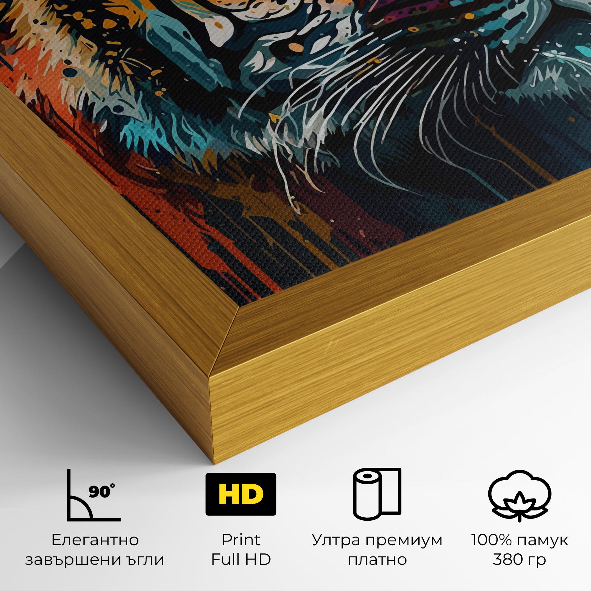 Картина на платно Color Mix Tiger mockup 4