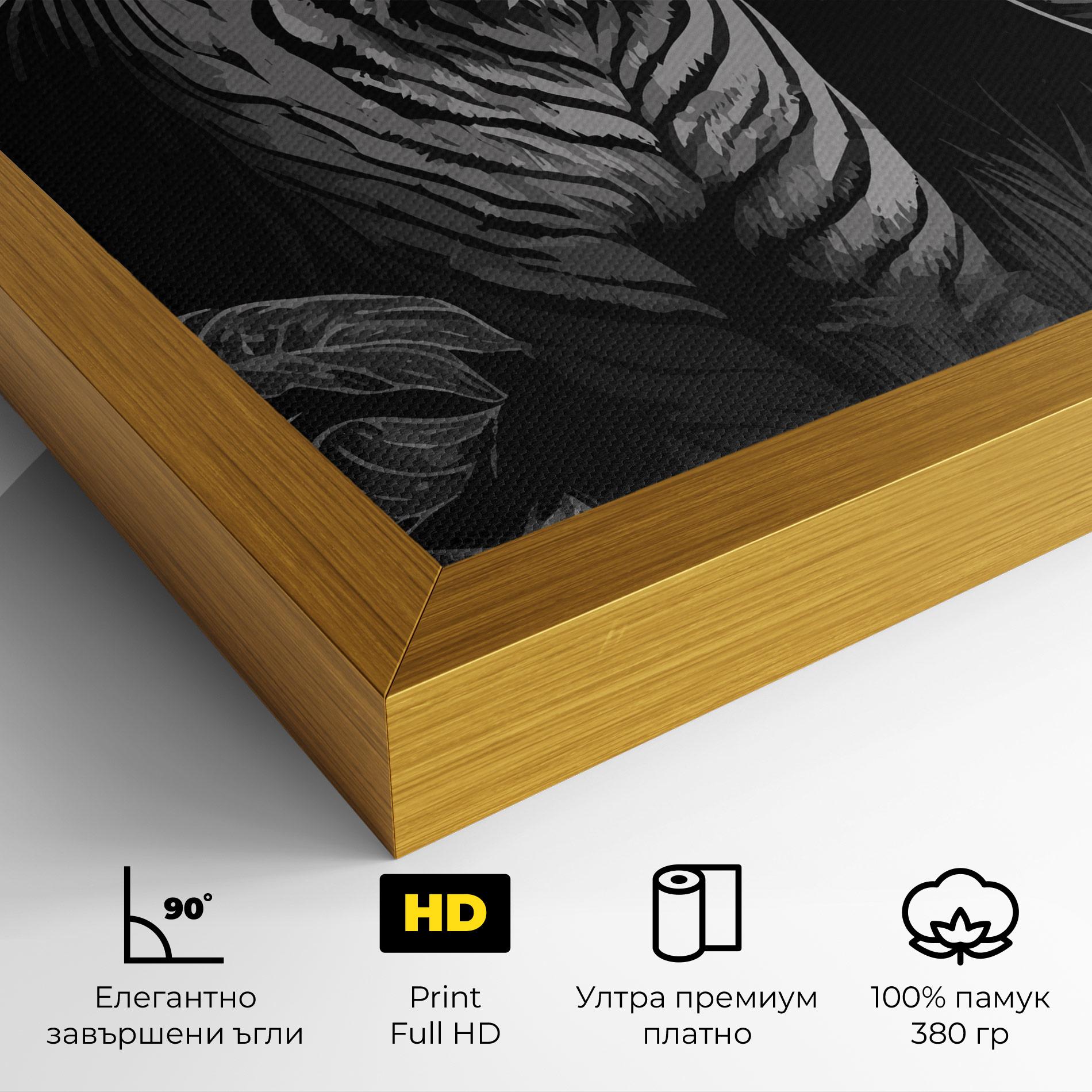 Картина на платно Grey Tiger mockup 4