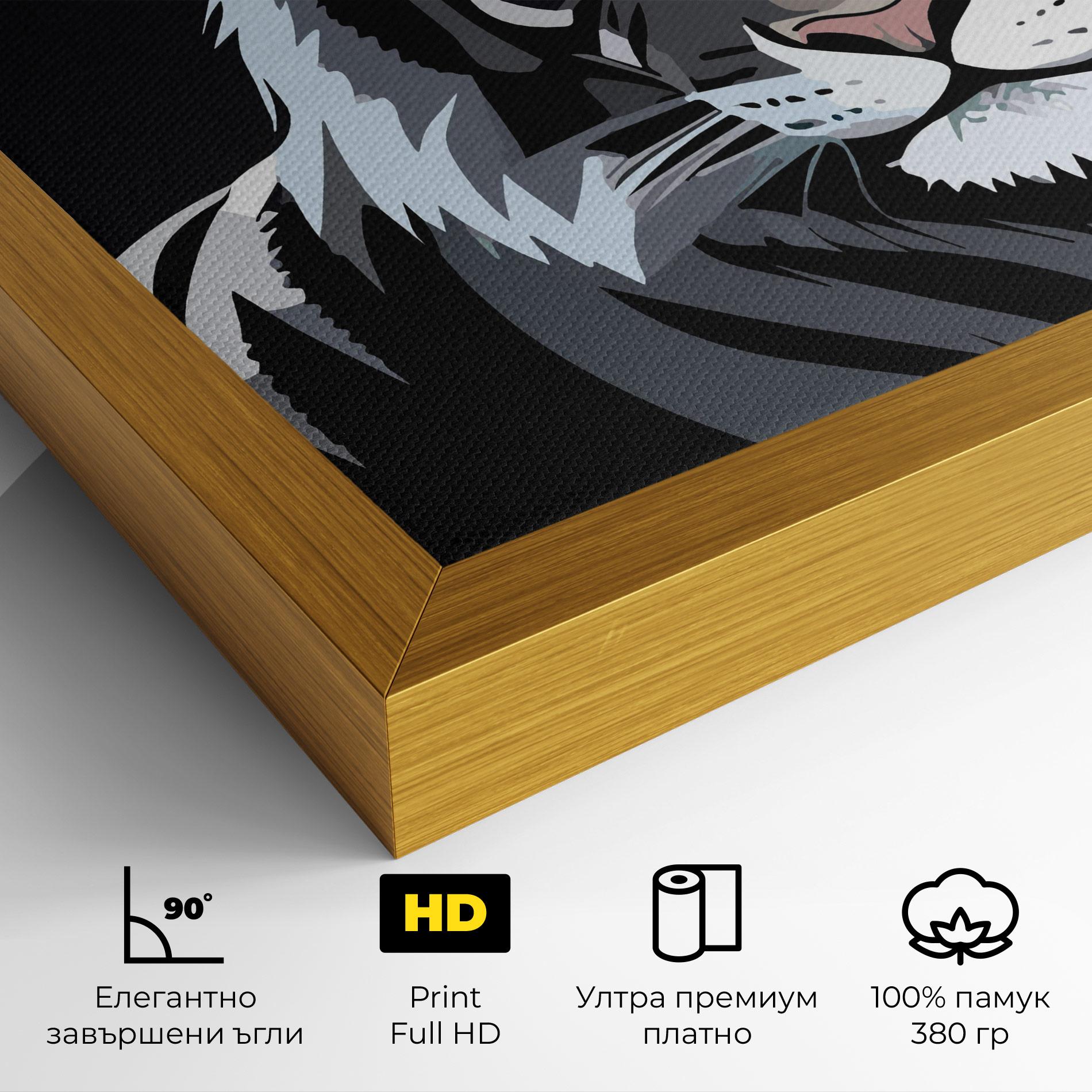 Картина на платно White Grey Tiger mockup 4