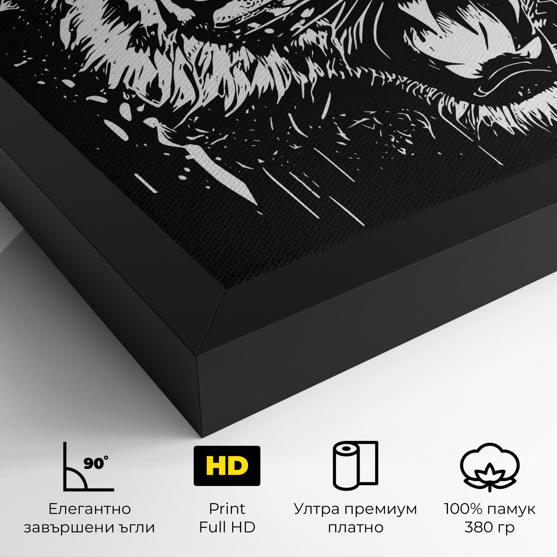 Картина на платно Angry Tiger Head mockup 4