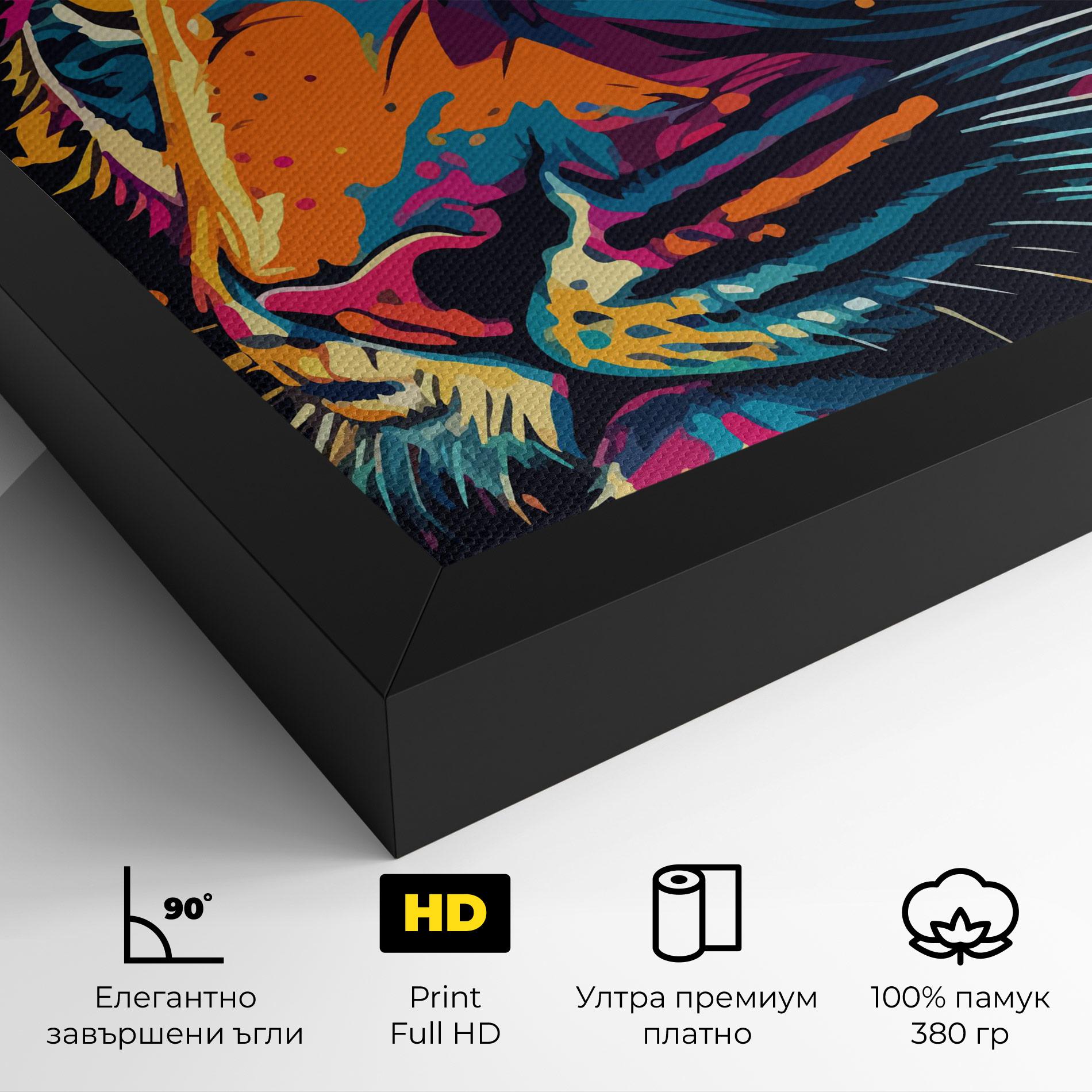 Картина на платно Colorful Tiger mockup 4