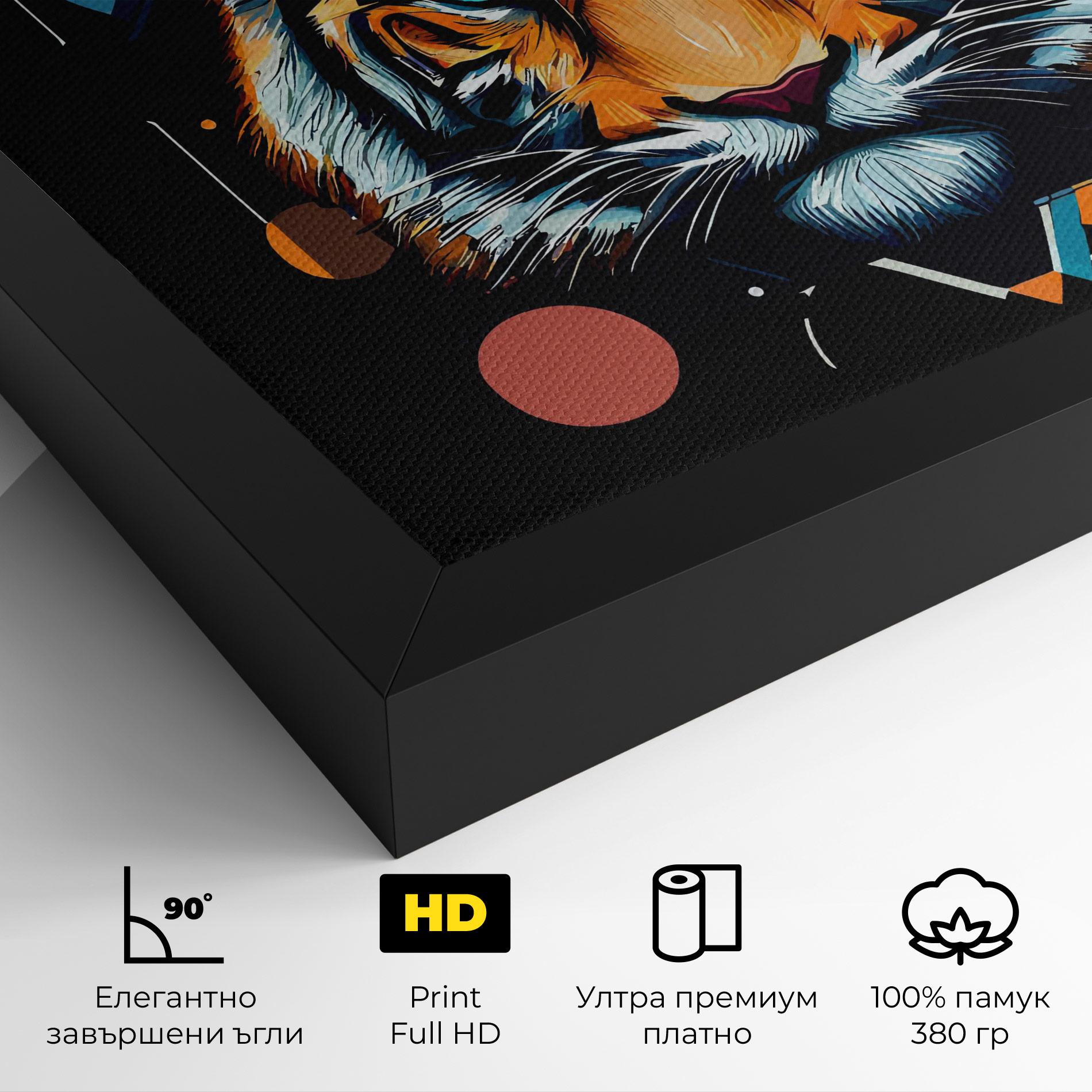 Картина на платно Geometric Tiger mockup 4