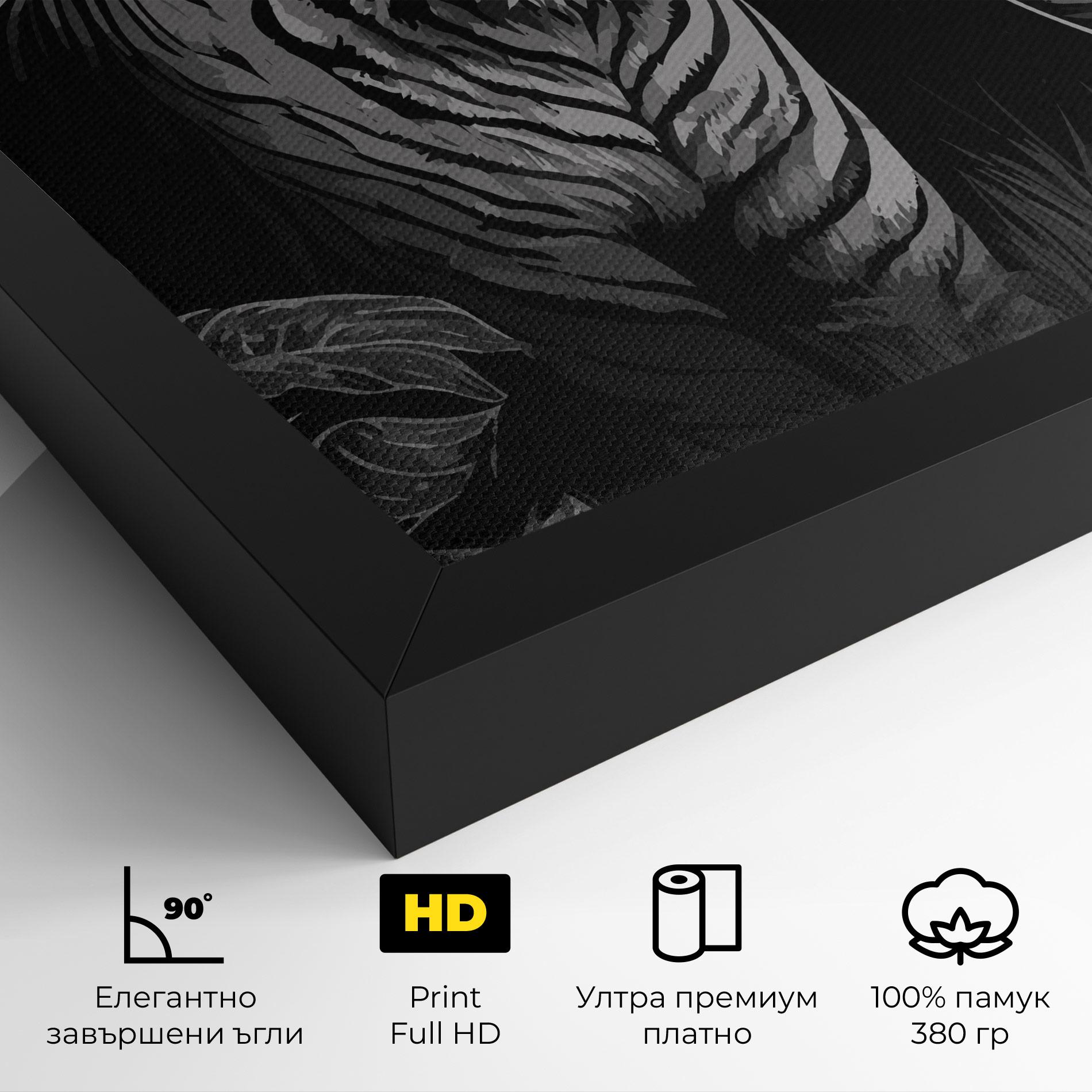 Картина на платно Grey Tiger mockup 4