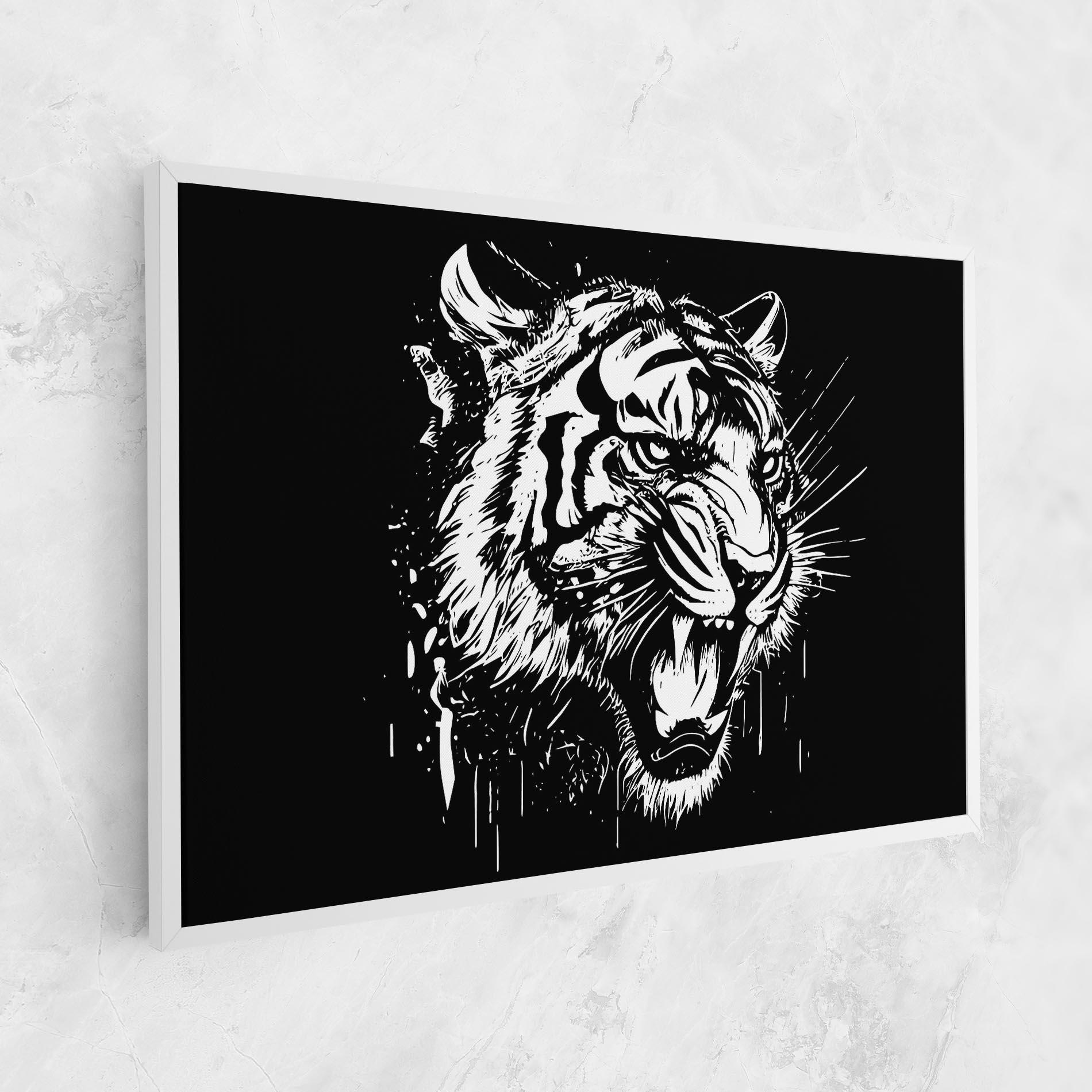 Картина на платно Angry Tiger Head mockup 1