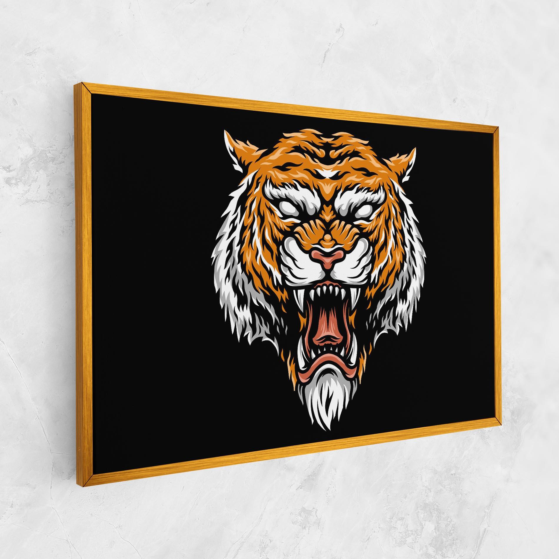 Картина на платно Angry Orange Tiger mockup 1