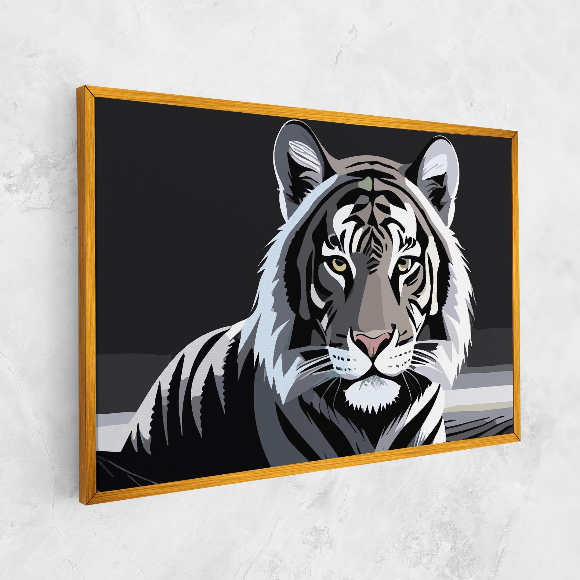 Картина на платно White Grey Tiger mockup 1