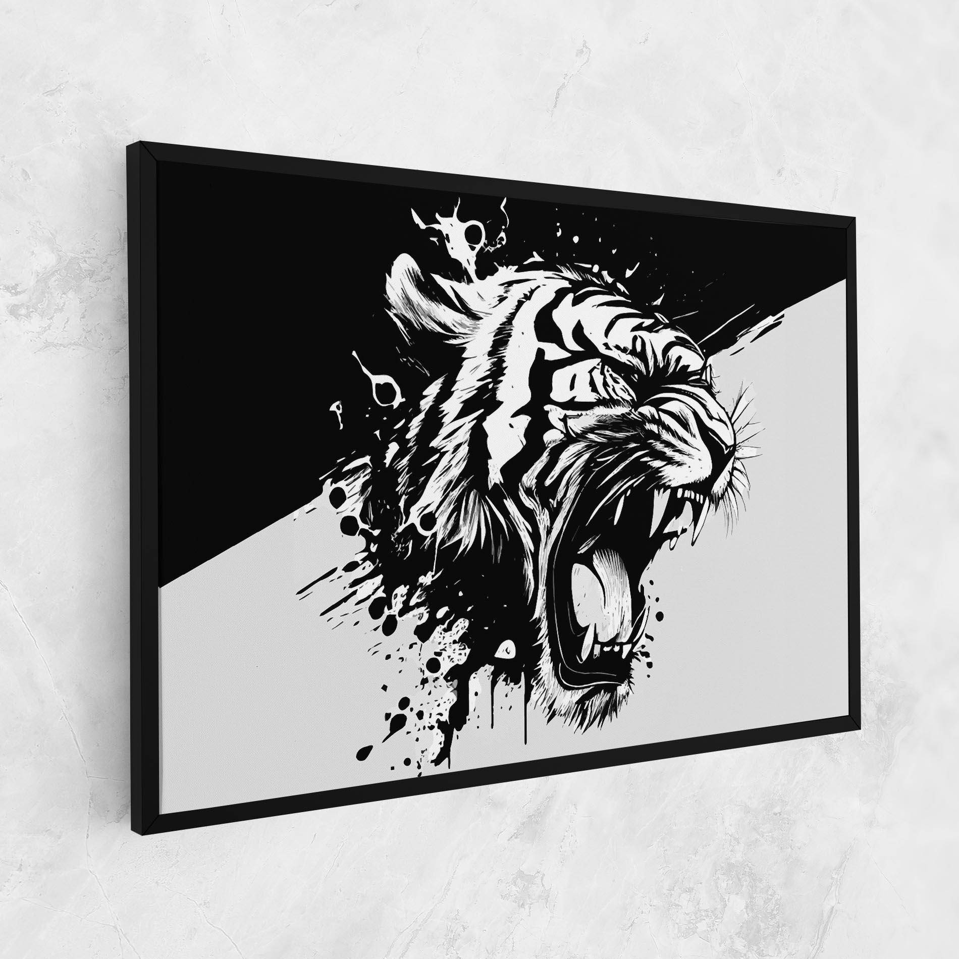 Картина на платно Black Grey Tiger mockup 1