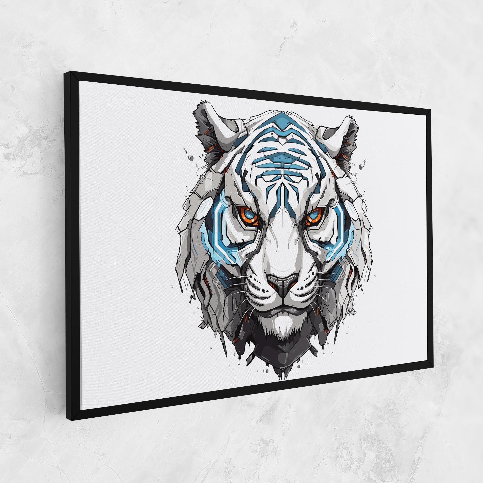 Картина на платно Cyborg Tiger mockup 1